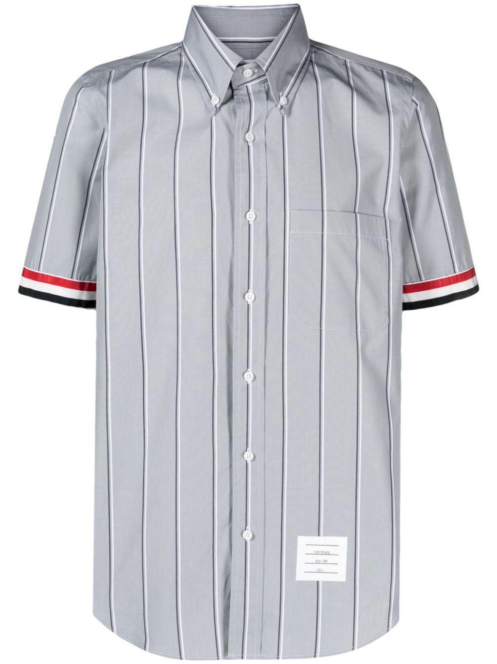 THOM BROWNE Gestreiftes Hemd In 035 Med Grey Product Image