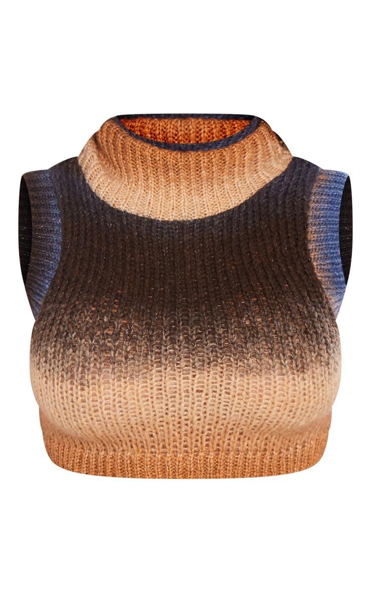 Shape Stone Ombre Knit Cropped Sleeveless Sweater Product Image