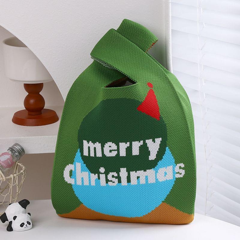 Christmas Print Knit Shopper Bag Product Image