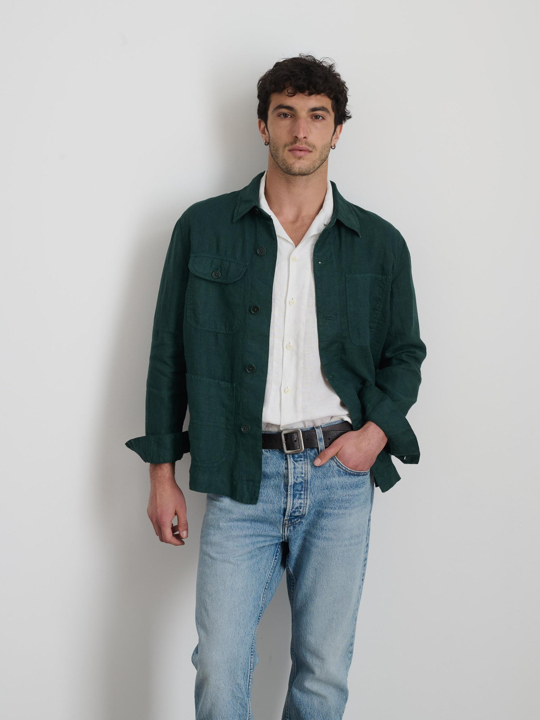 Garment Dyed Work Jacket in Linen Product Image