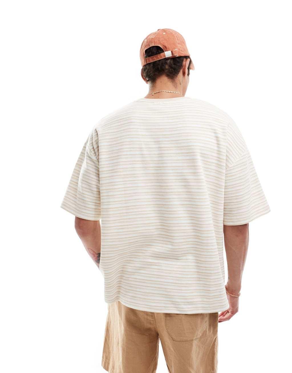 ASOS DESIGN oversized t-shirt in tonal stripe Product Image