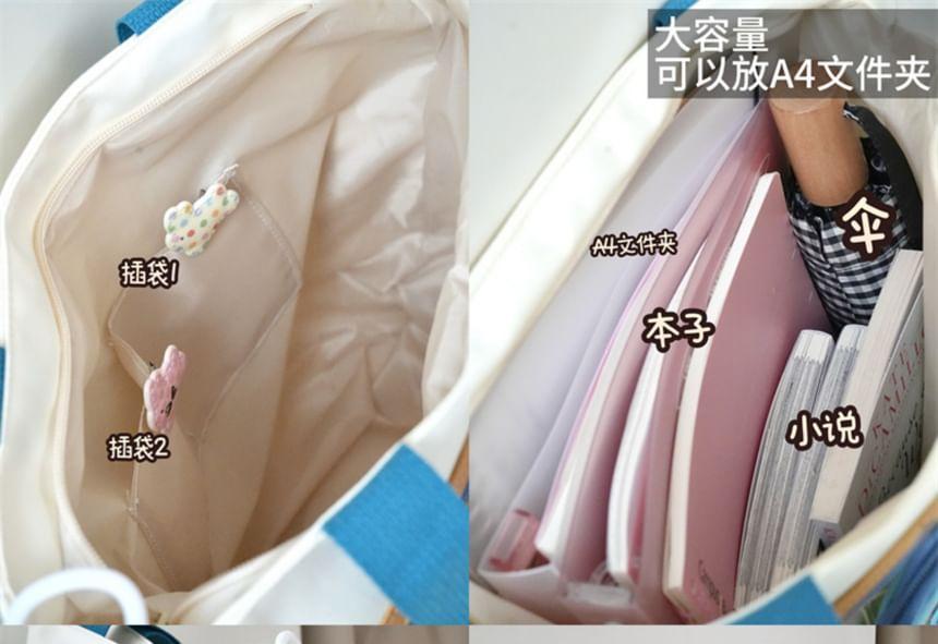 Applique Nylon Crossbody Tote Bag / Bag Charm / Set Product Image