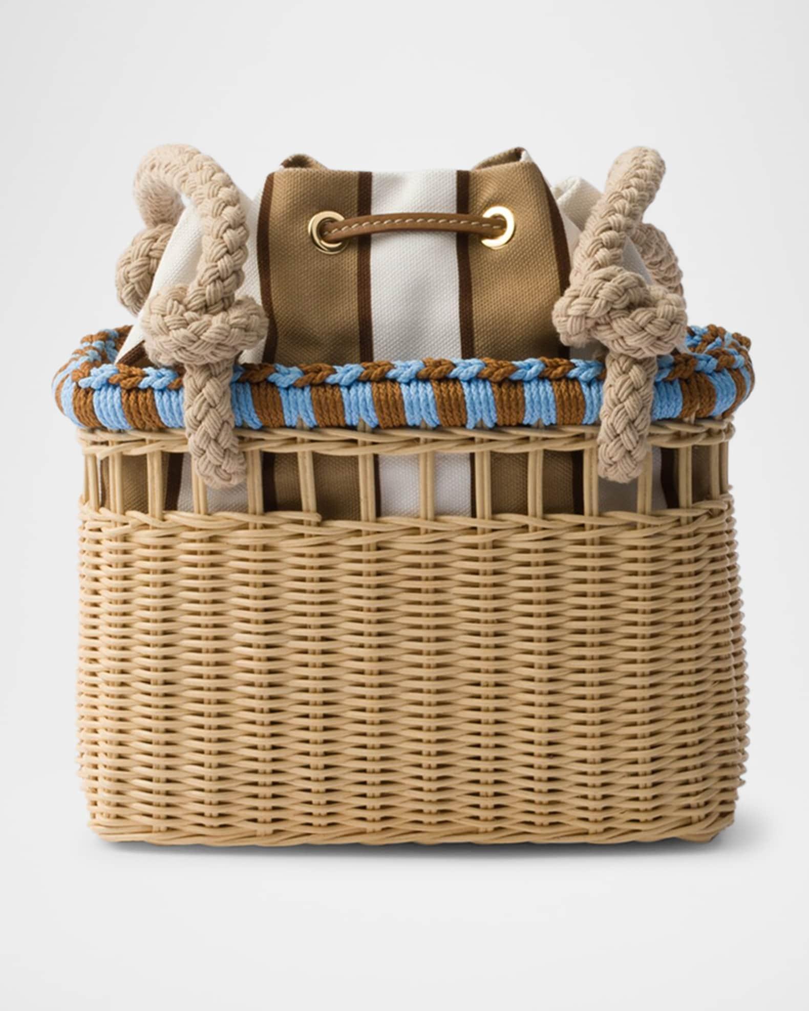Rattan Basket Drawstring Mini Shoulder Bag Product Image