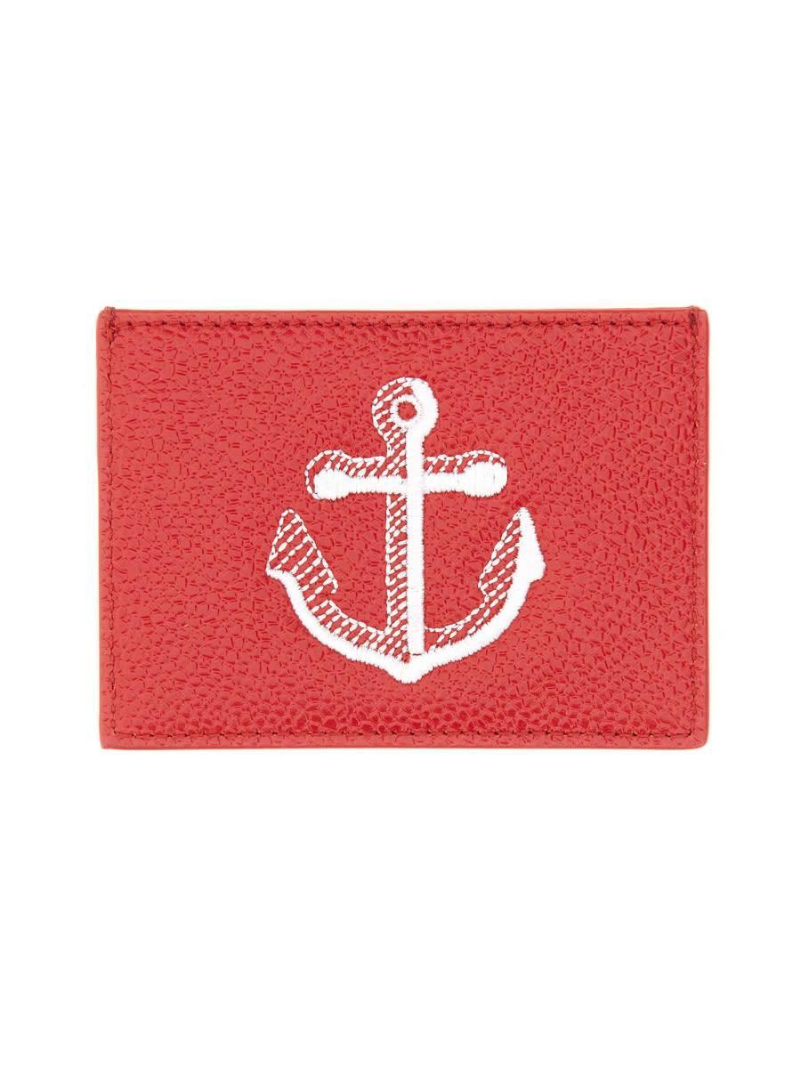 THOM BROWNE Aanchor Card Holder In Red Product Image