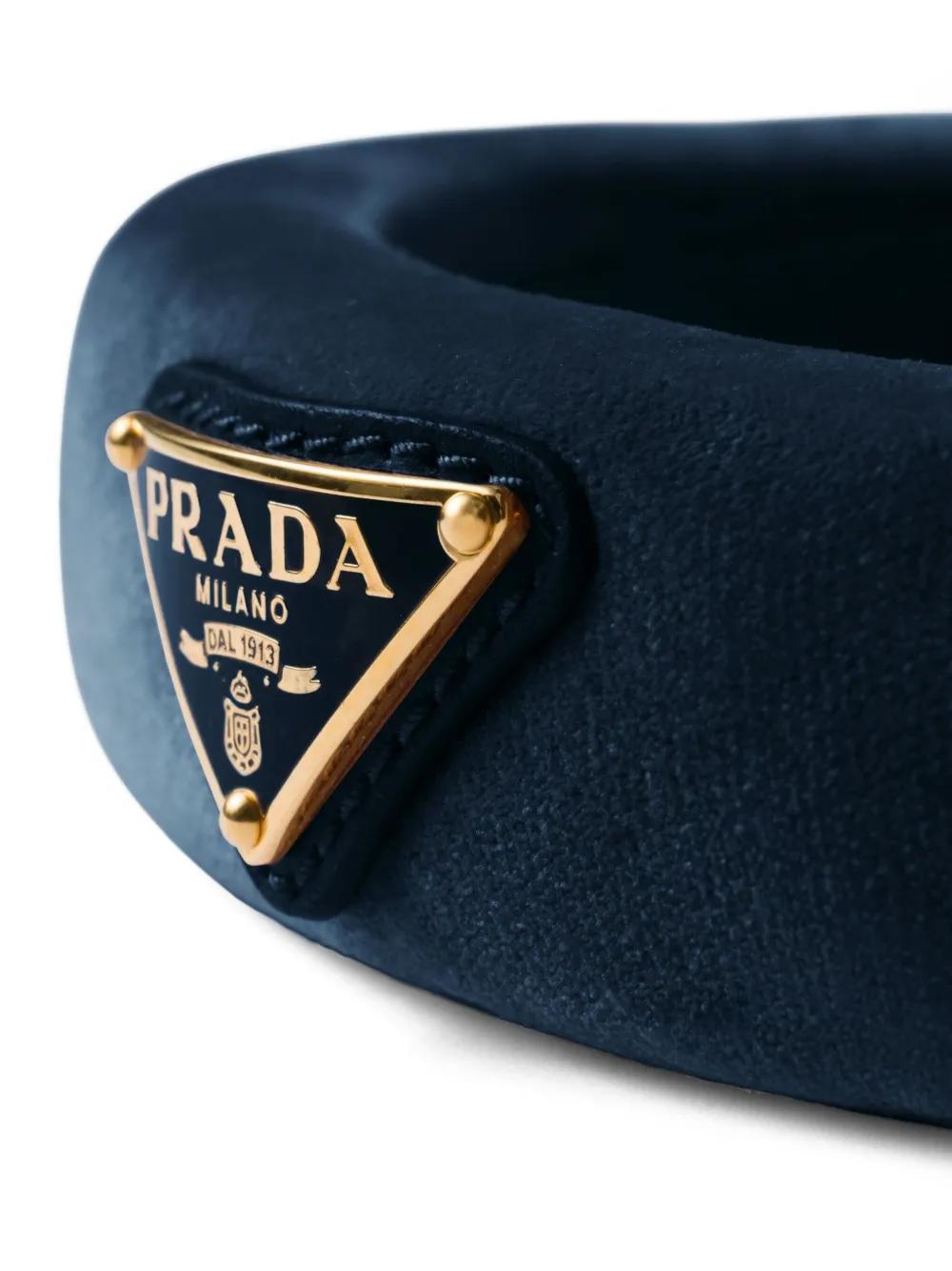 PRADA Velvet Headband In Blue Product Image