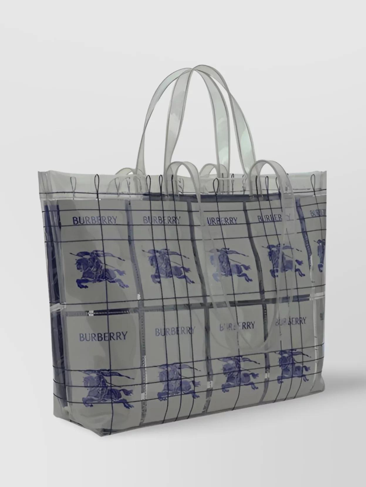 BURBERRY Tote Bag Ekd Checkered Logo Transparent Product Image