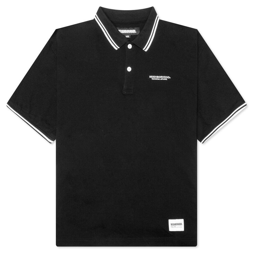 Pique Line S/S Polo Shirt - Black Male Product Image