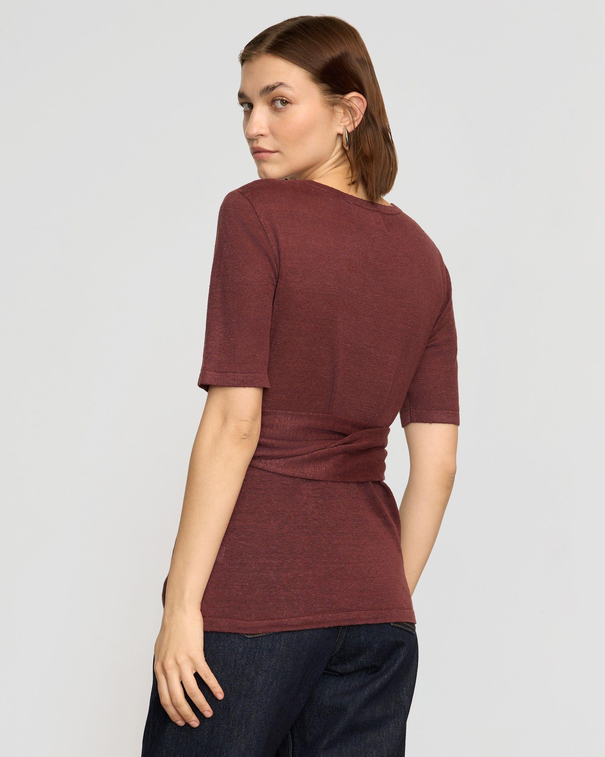 Lark Tie-Front Linen Sweater Product Image