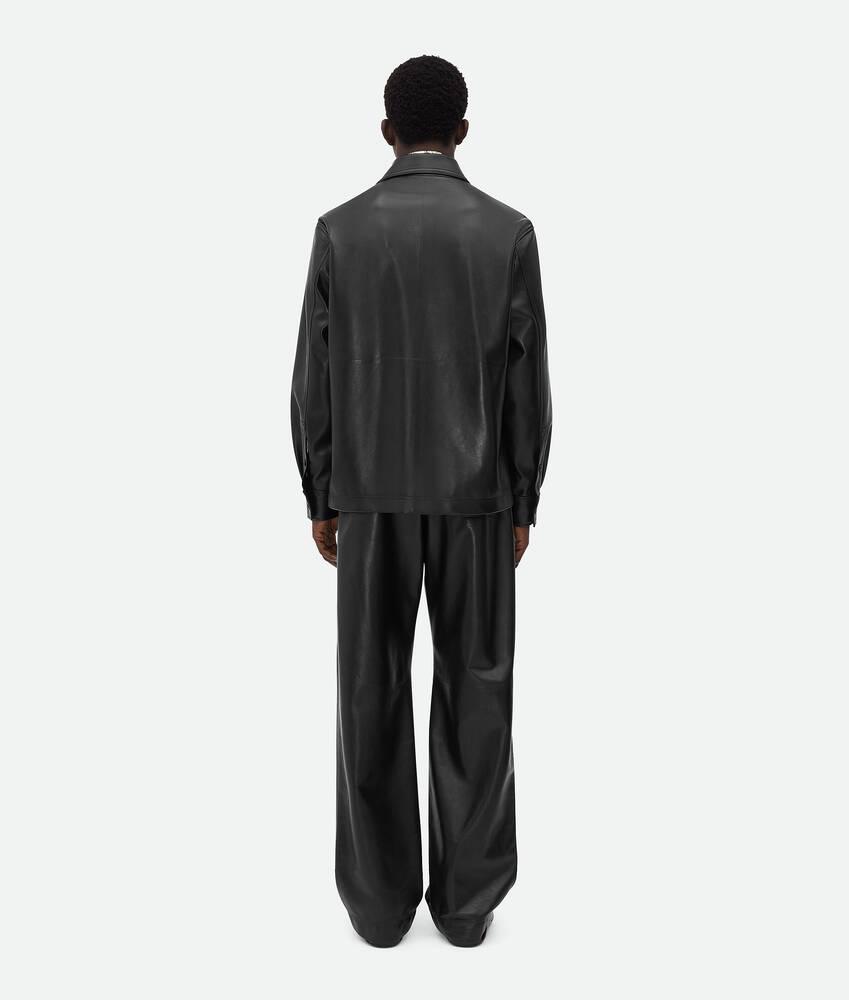 Men's Leather Pyjama Shirt in Black Product Image