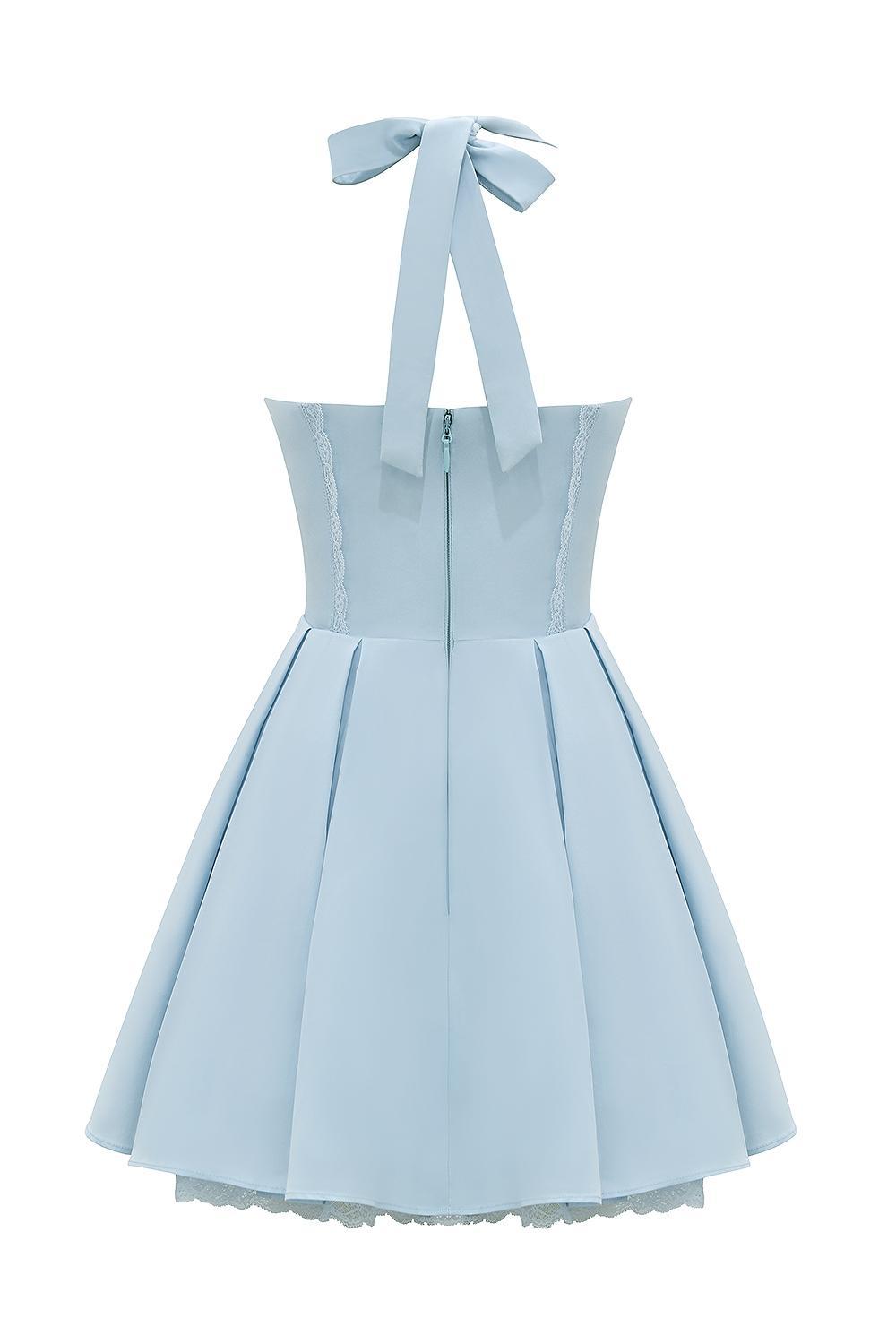 Harriet  bluebell cotton halter mini dress Product Image