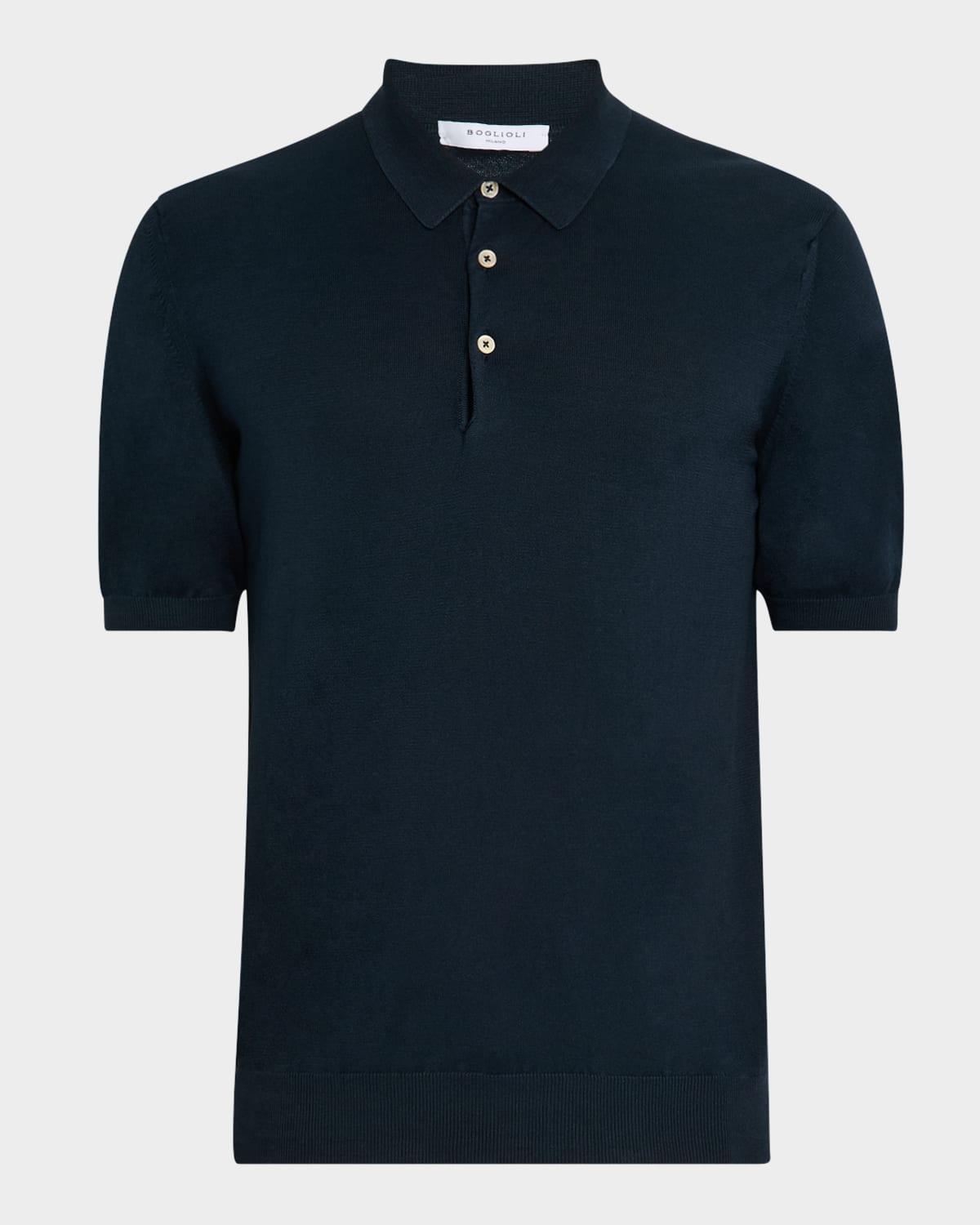 Mens Garment-Washed Cotton Polo Shirt Product Image