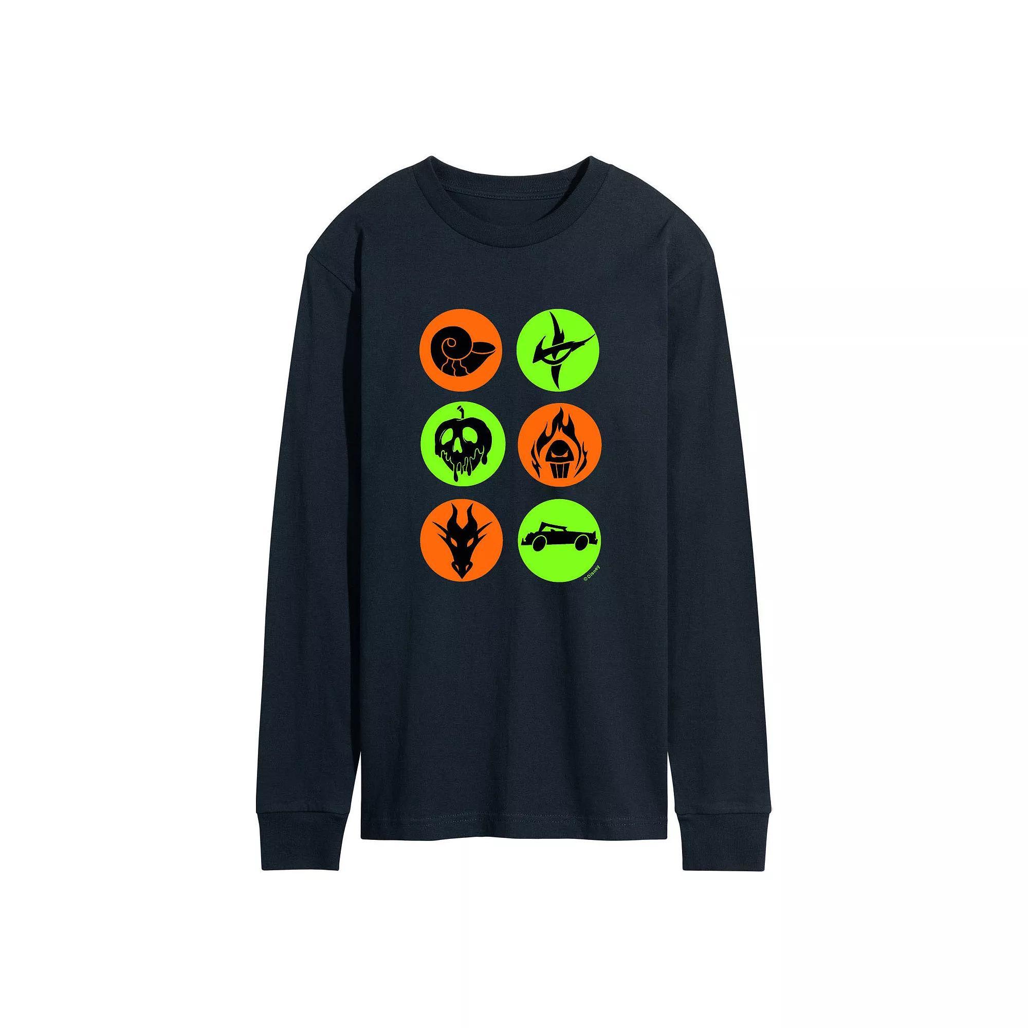 Disney Villains Men's Icons Long Sleeve Graphic Tee,  Product Image