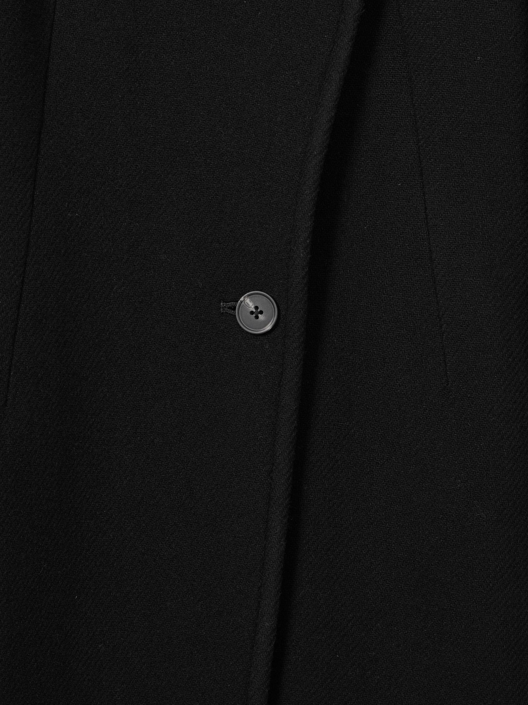 Wool-Blend Longline Double-Breasted Coat in Black Product Image