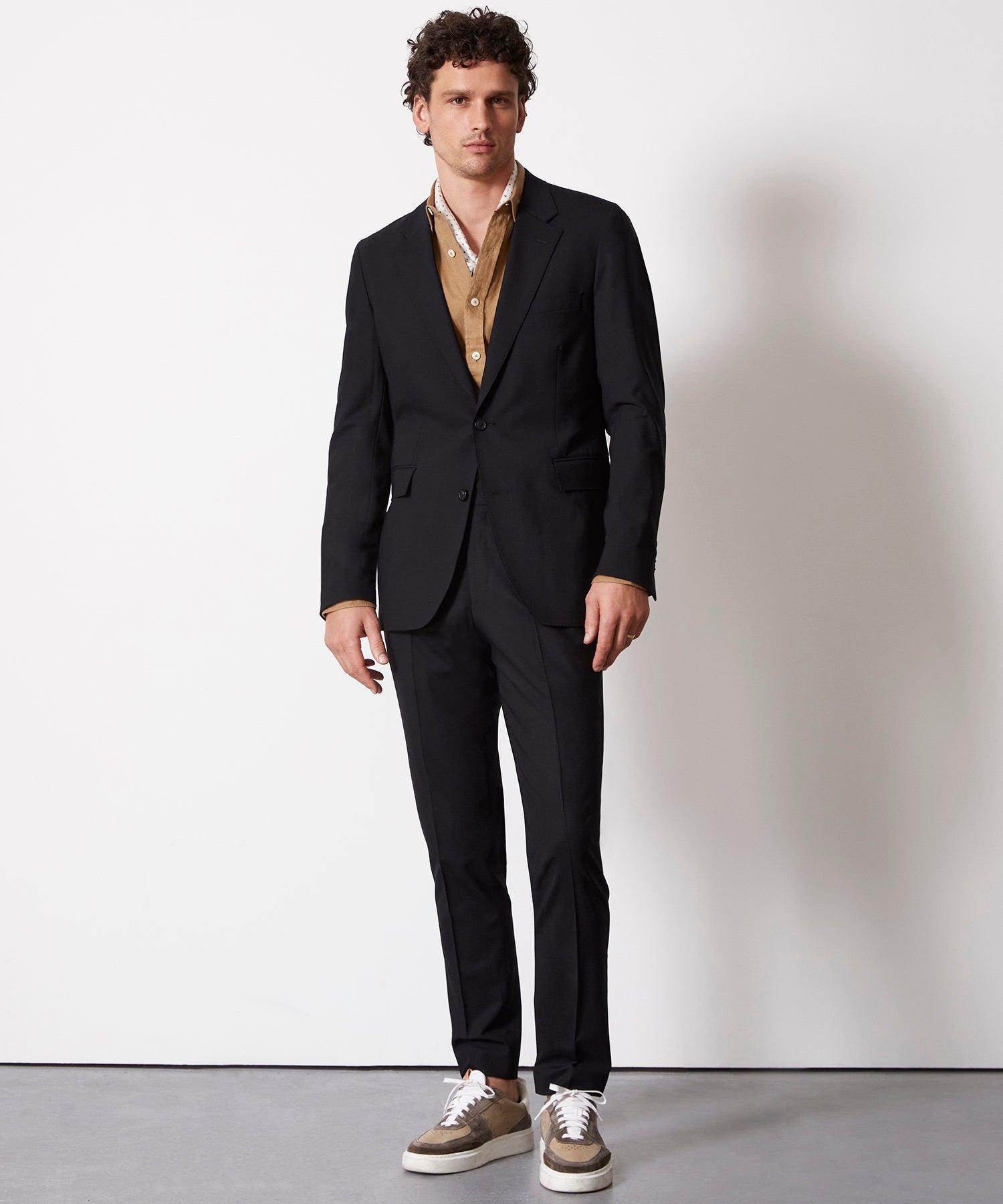 Italian Tropical Wool Sutton Suit Jacket in Black Product Image