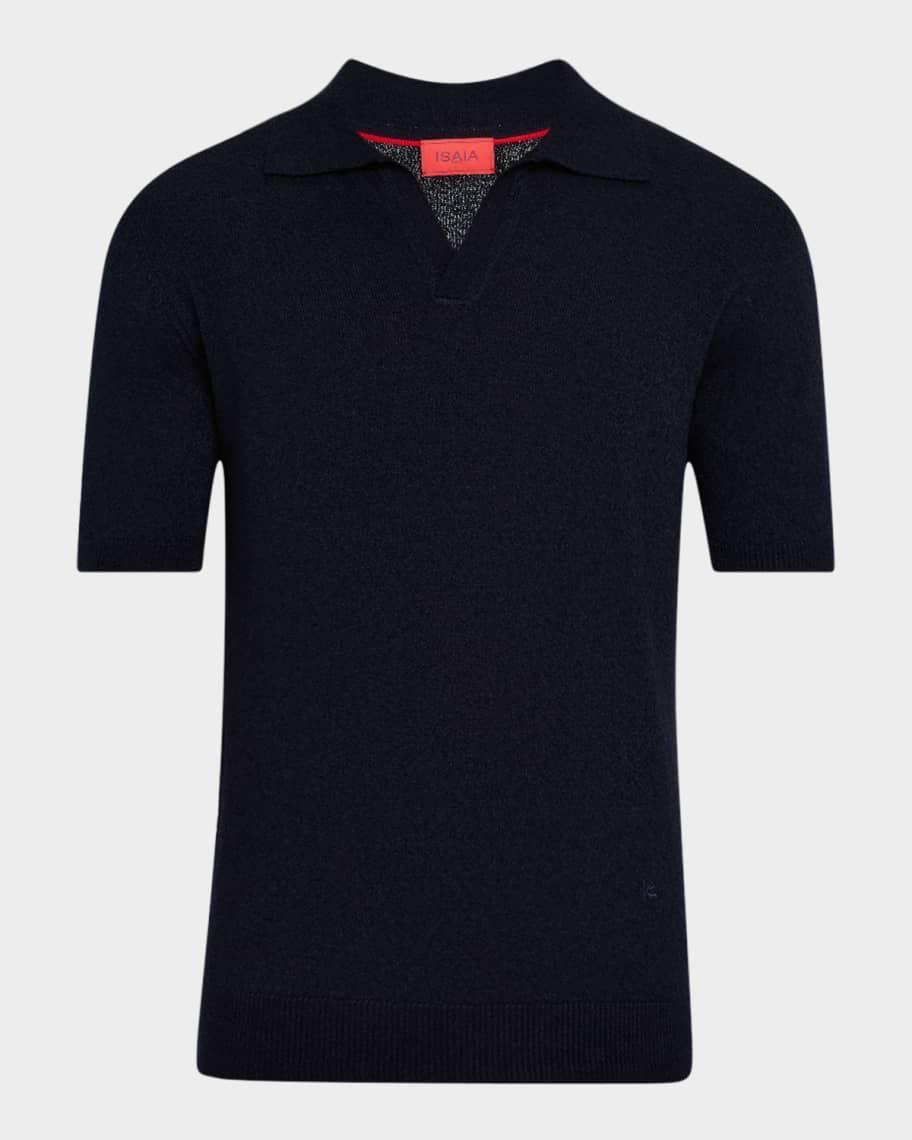 Men's Cashmere and Silk Johnny-Collar Polo Sweater Product Image