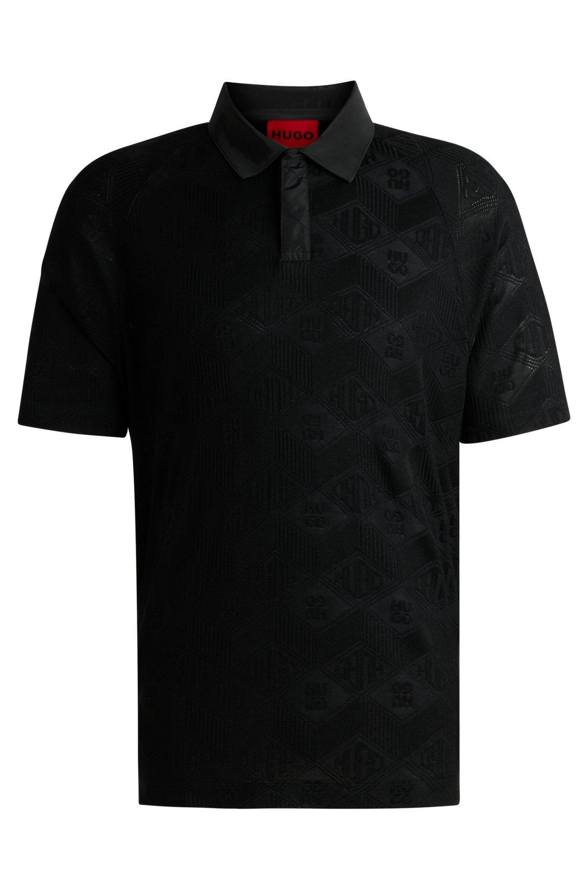 Logo-pattern polo shirt with contrast placket Product Image