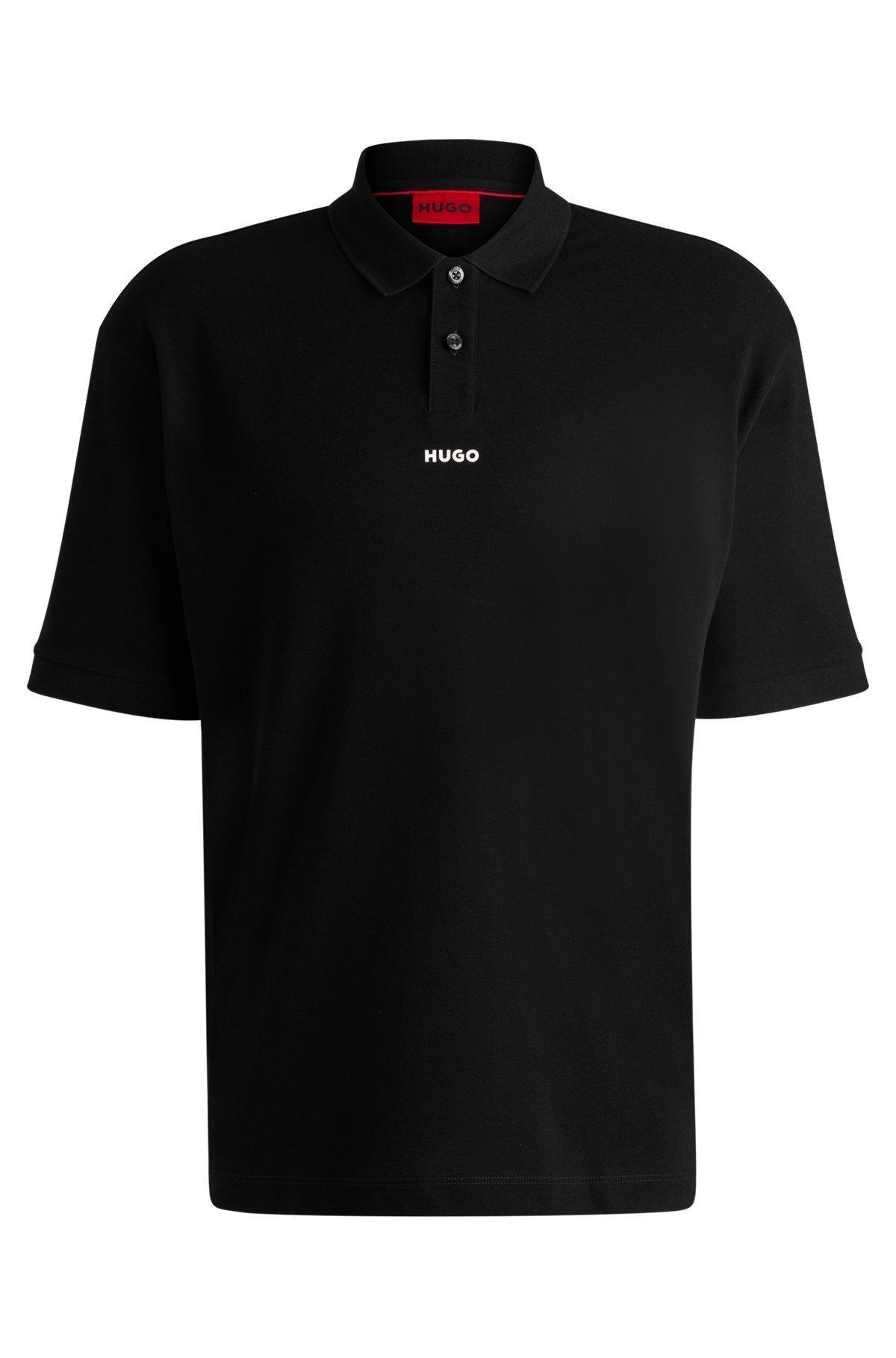 Cotton-piqué polo shirt with logo print Product Image