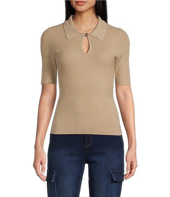 Guess Flora Short Sleeve Cutout-Detail Sweater Product Image