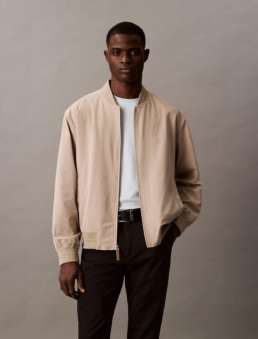 Seersucker Bomber Jacket Product Image