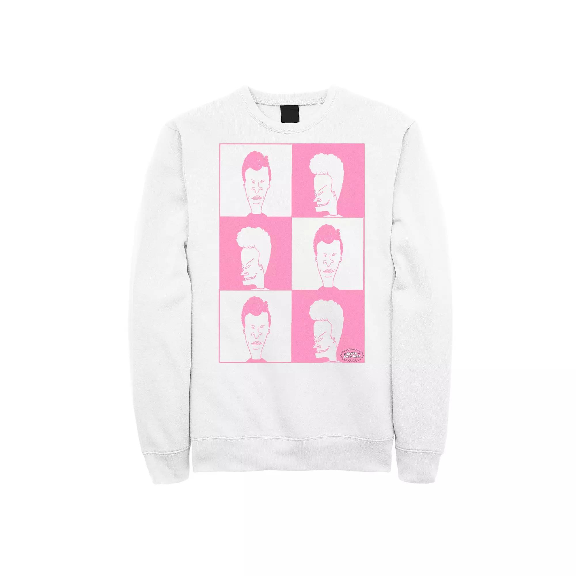 Men's Beavis and Butthead Checkered Design Sweatshirt,  Product Image