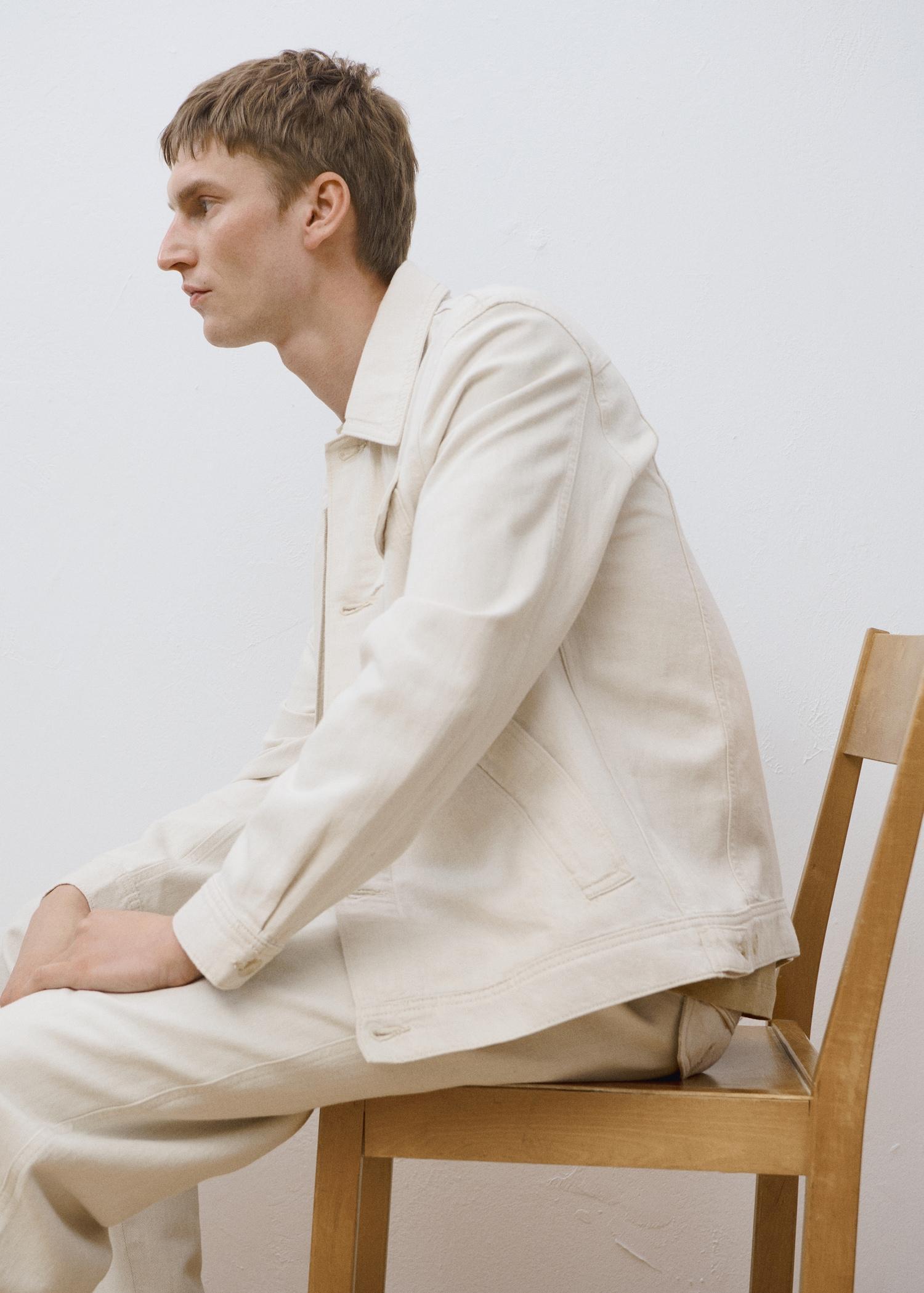 Linen-blend jacket with pockets - Men | MANGO USA Product Image