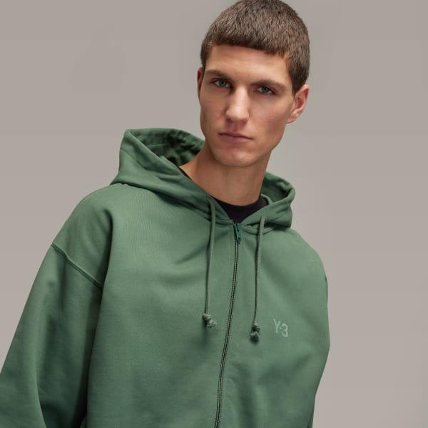 adidas Y-3 French Terry Zip Hoodie Green Oxide XS Mens Product Image