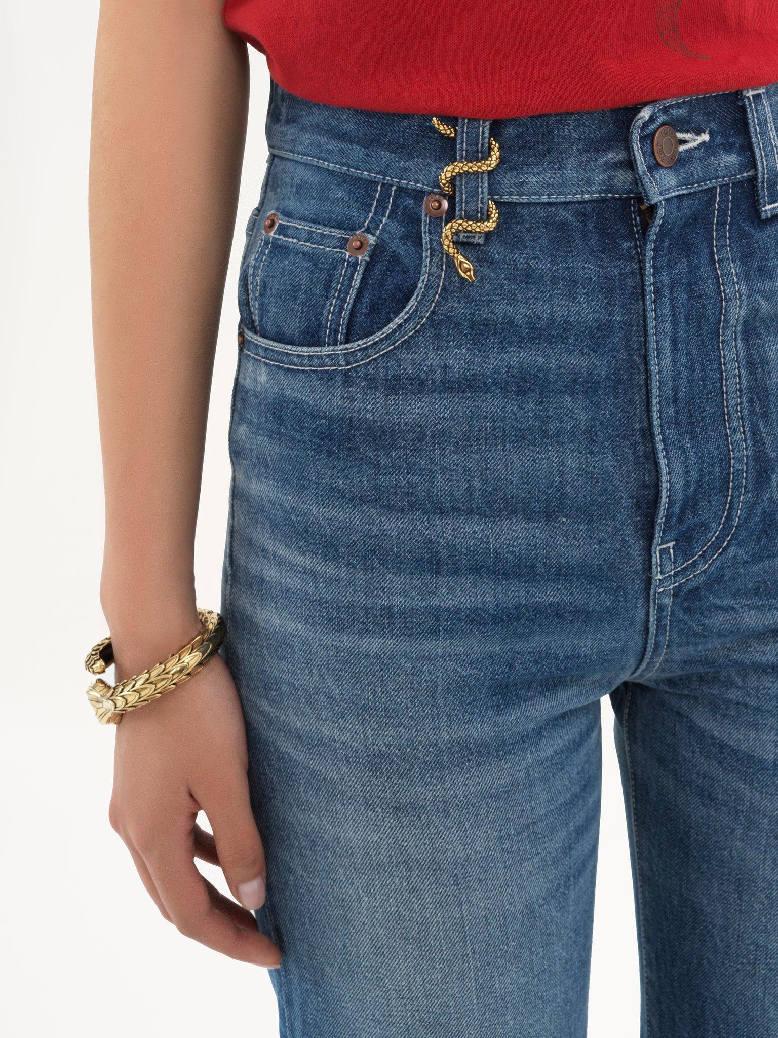 High-rise bootcut jeans in denim Product Image