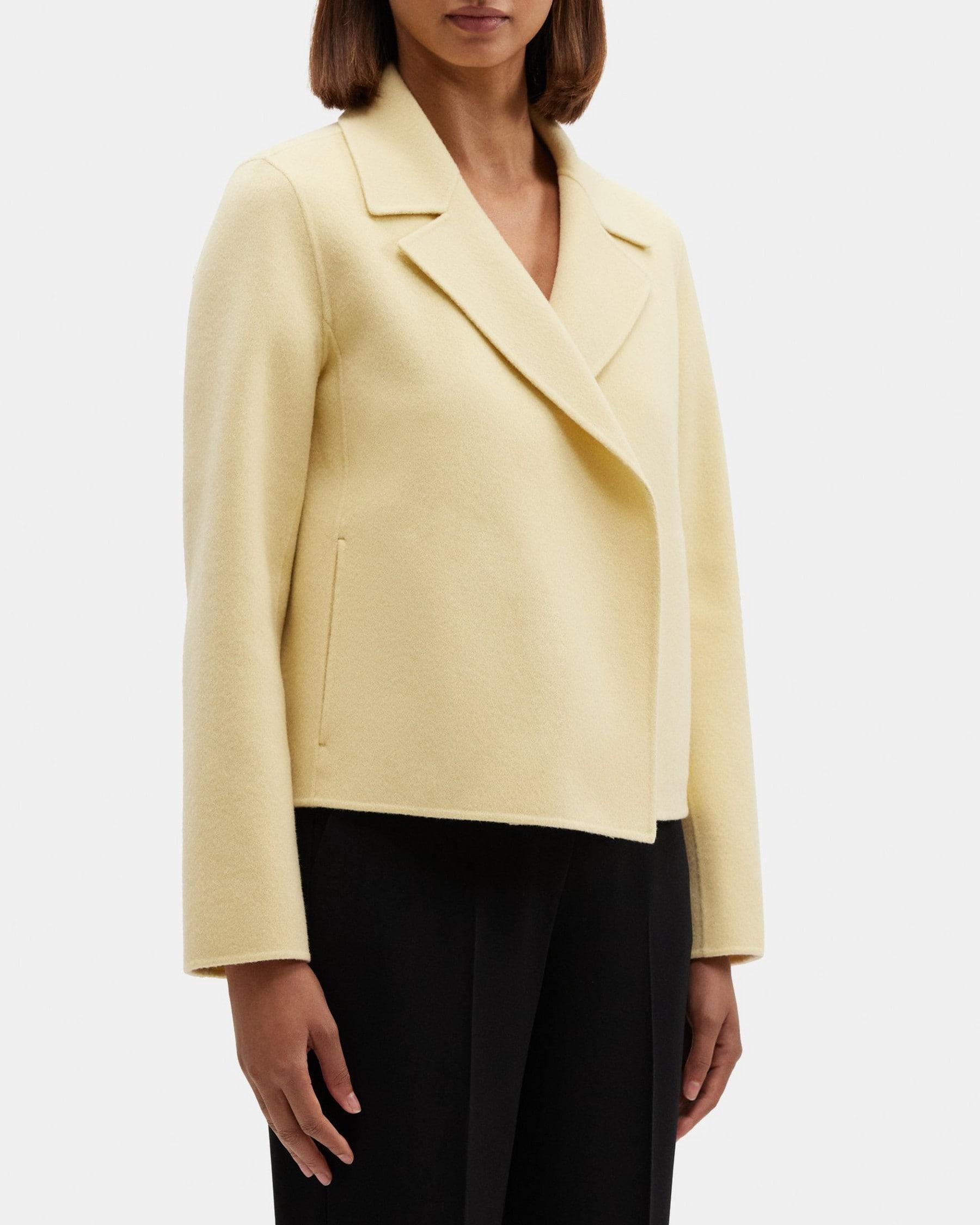 Cropped Open Front Jacket in Double-Face Wool-Cashmere Product Image