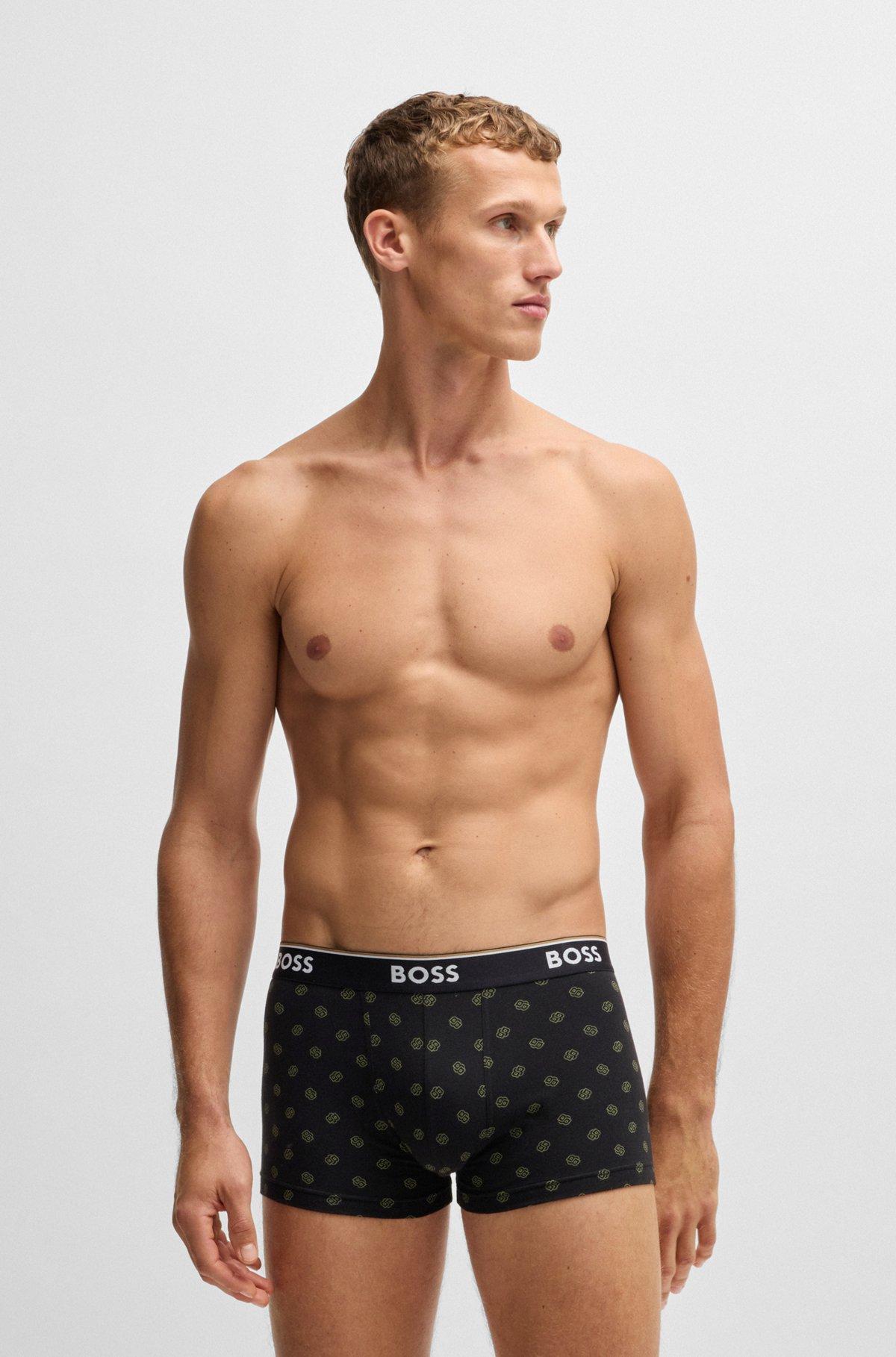 Three-pack of stretch-cotton trunks with logo waistband Product Image