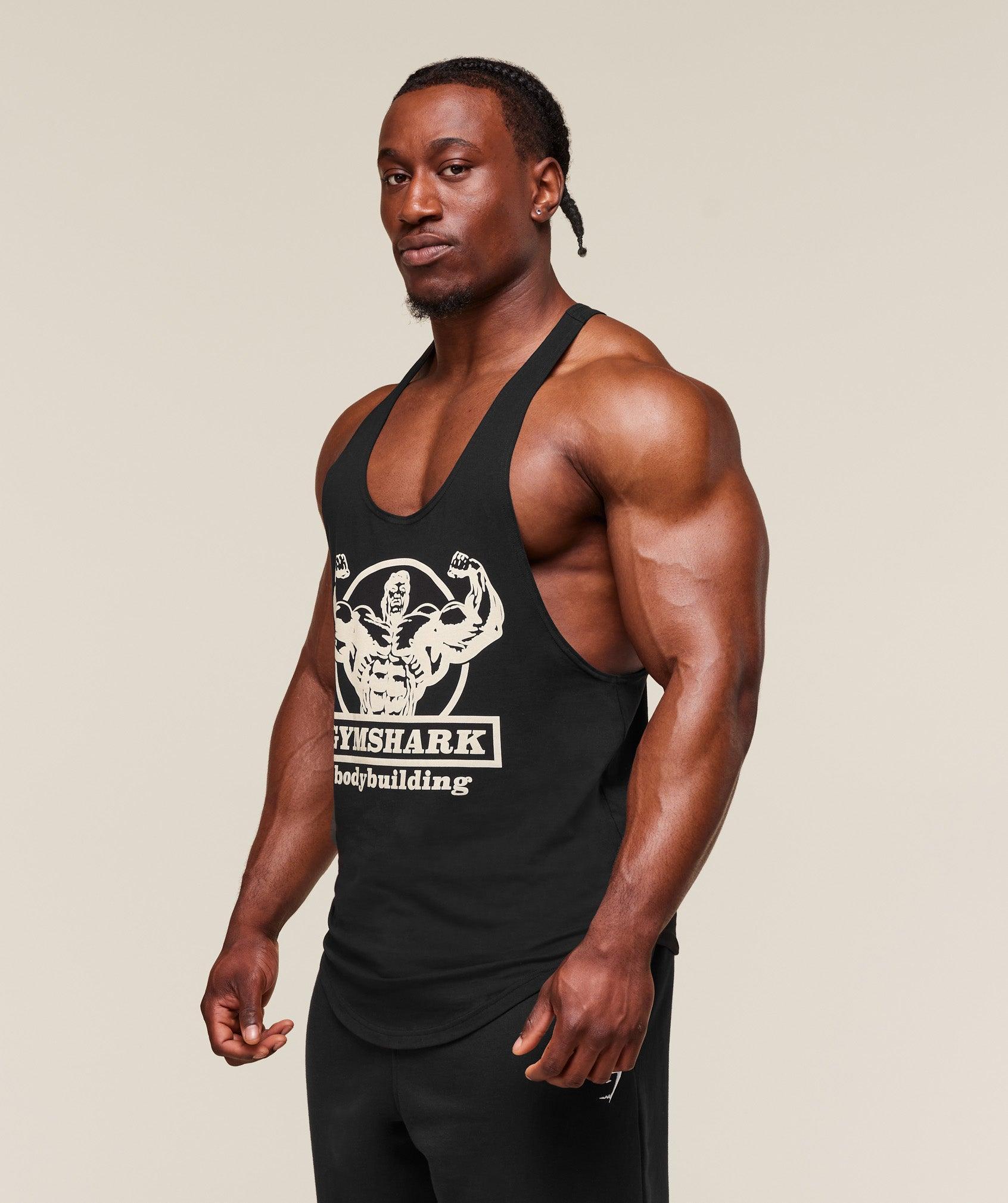 Gymshark Double Bicep Stringer - Black Male Product Image