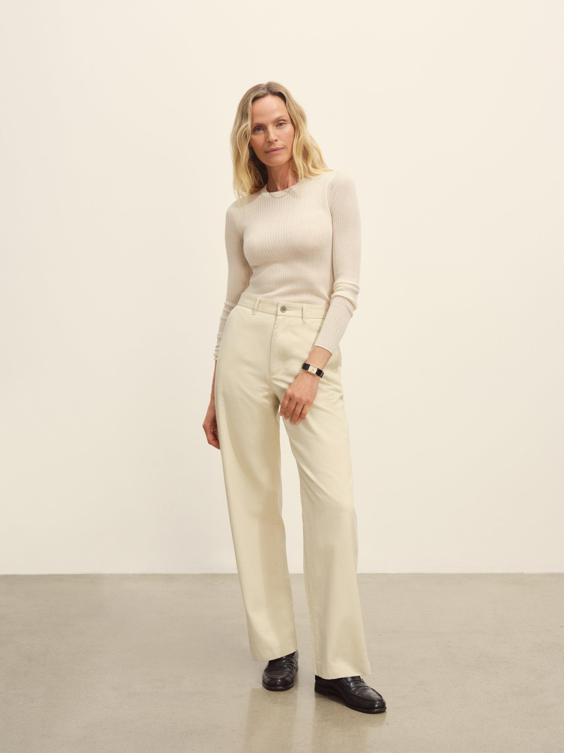 Natural Featherweight Silk Cashmere L/S Crew Product Image