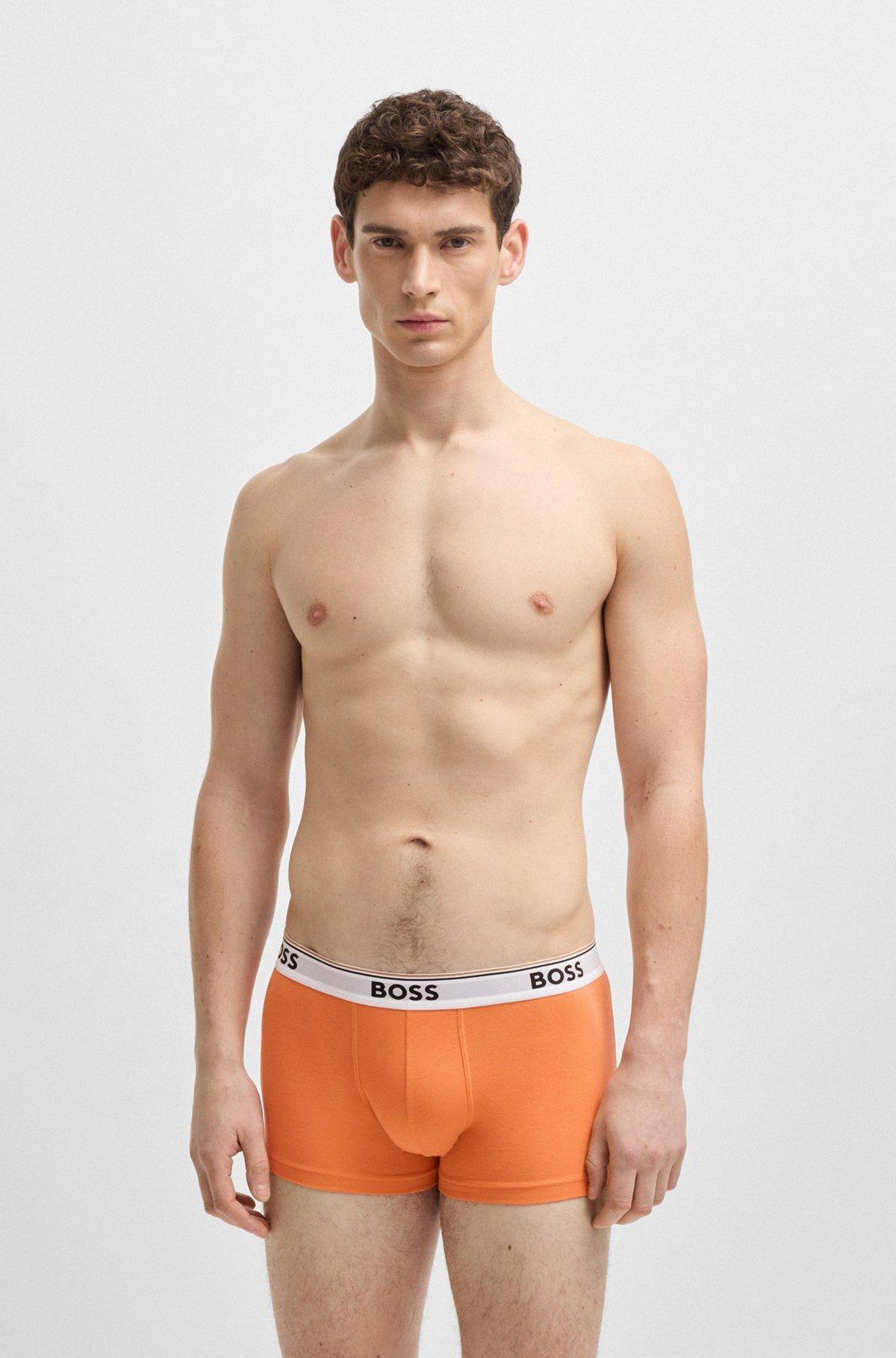 Three-pack of logo-waistband trunks in stretch cotton Product Image