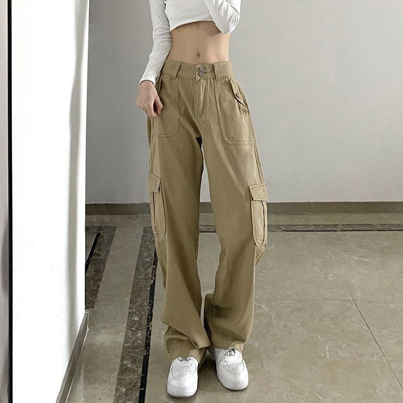 Low Waist Plain Pocket Detail Wide Leg Jeans Product Image