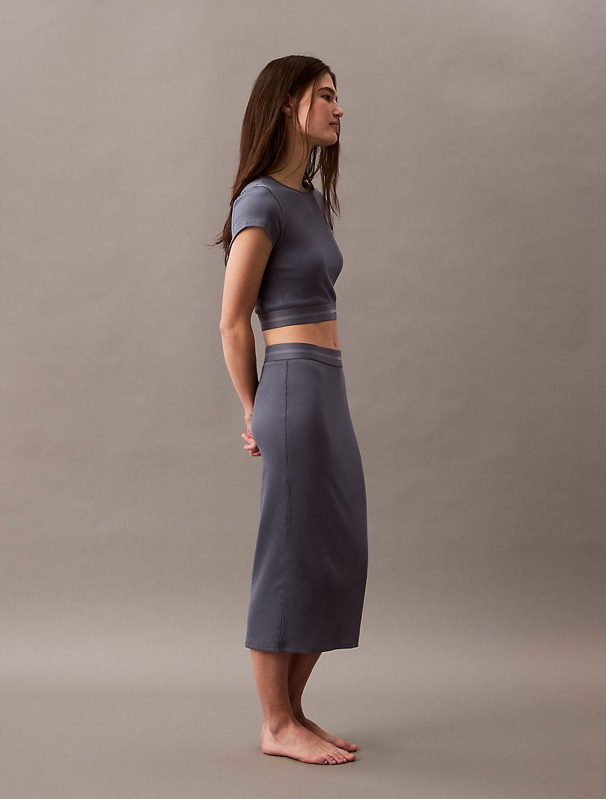 Cotton Stretch Rib Skirt Product Image