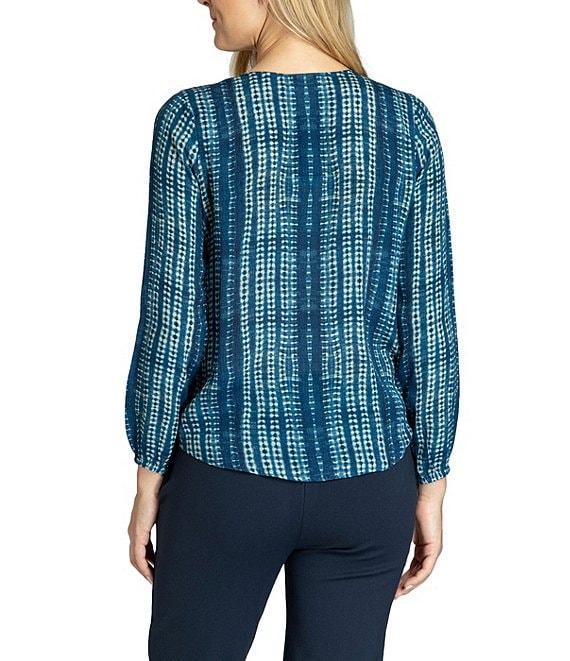 APNY V-Neck Long Sleeve Tie Front Printed Top Product Image