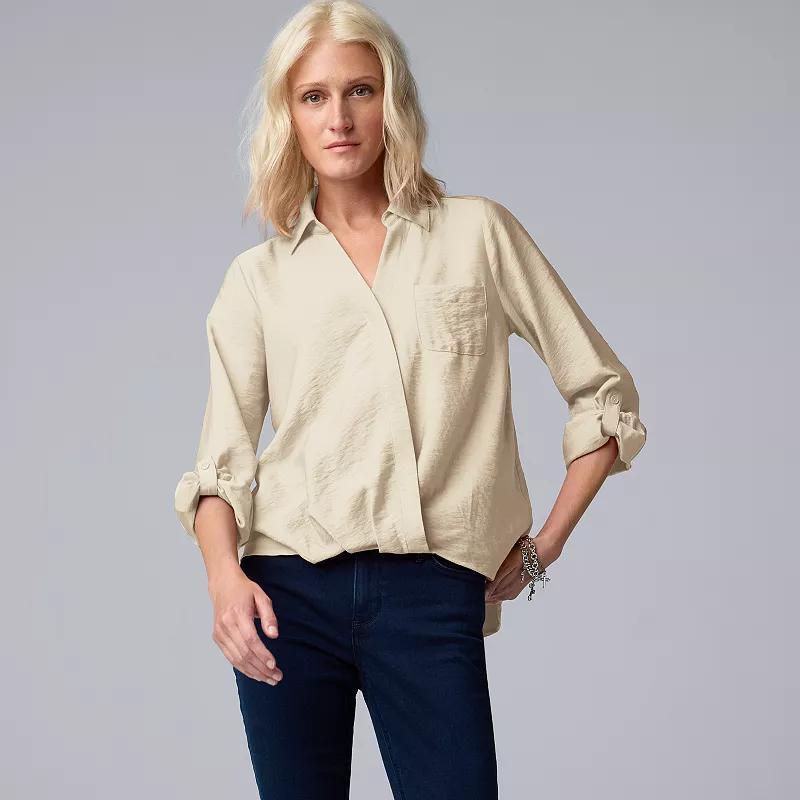 Womens Simply Vera Vera Wang Surplice Shirt Product Image