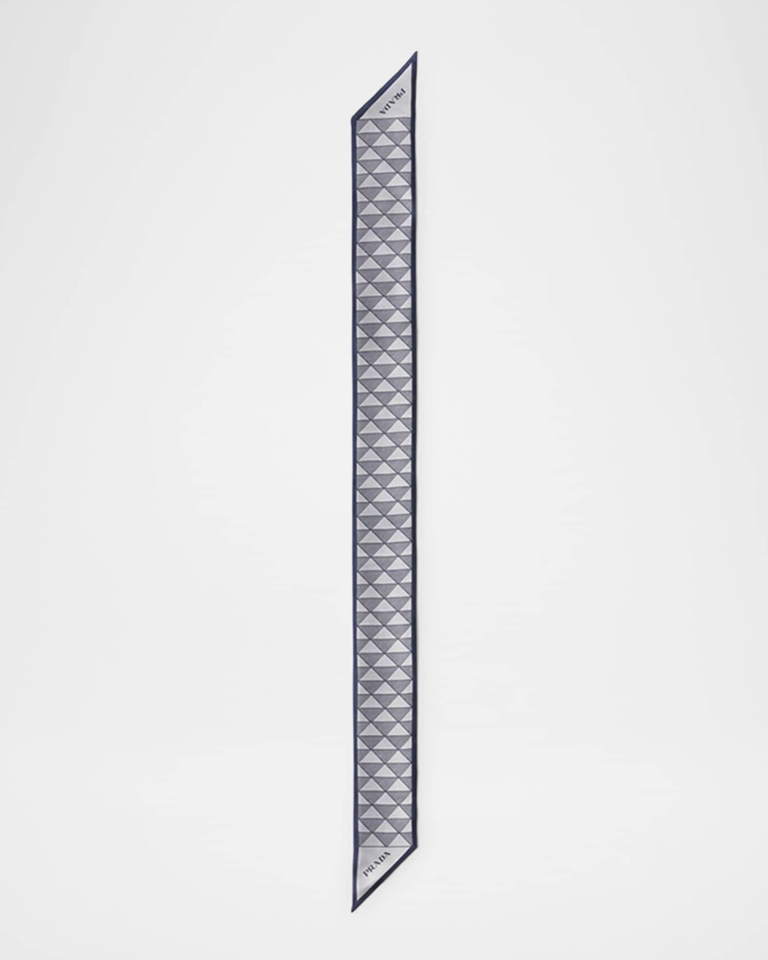 Symbole-Print Silk Skinny Scarf Product Image