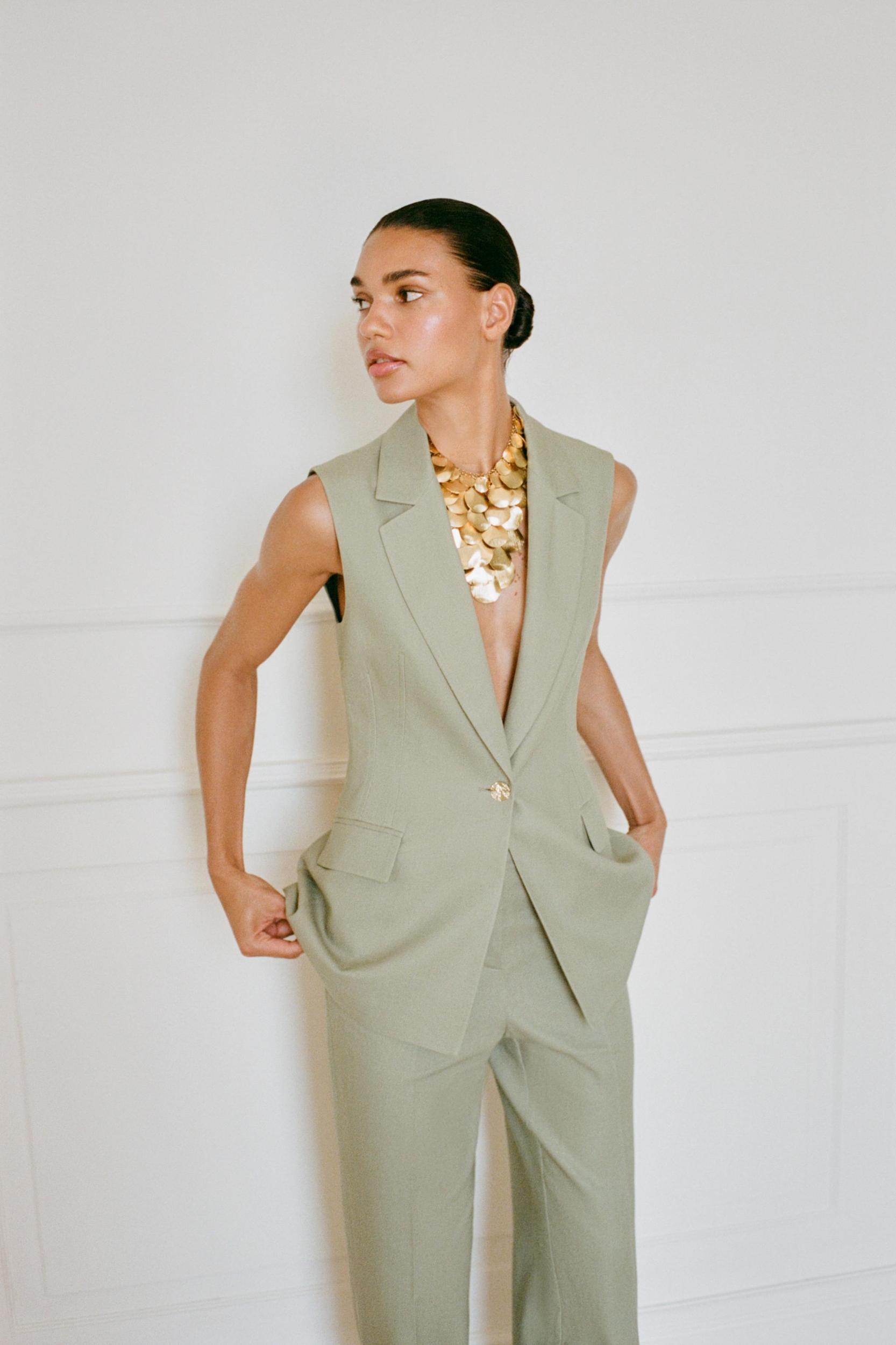 STRAIGHT LEG LINEN PANTS Product Image