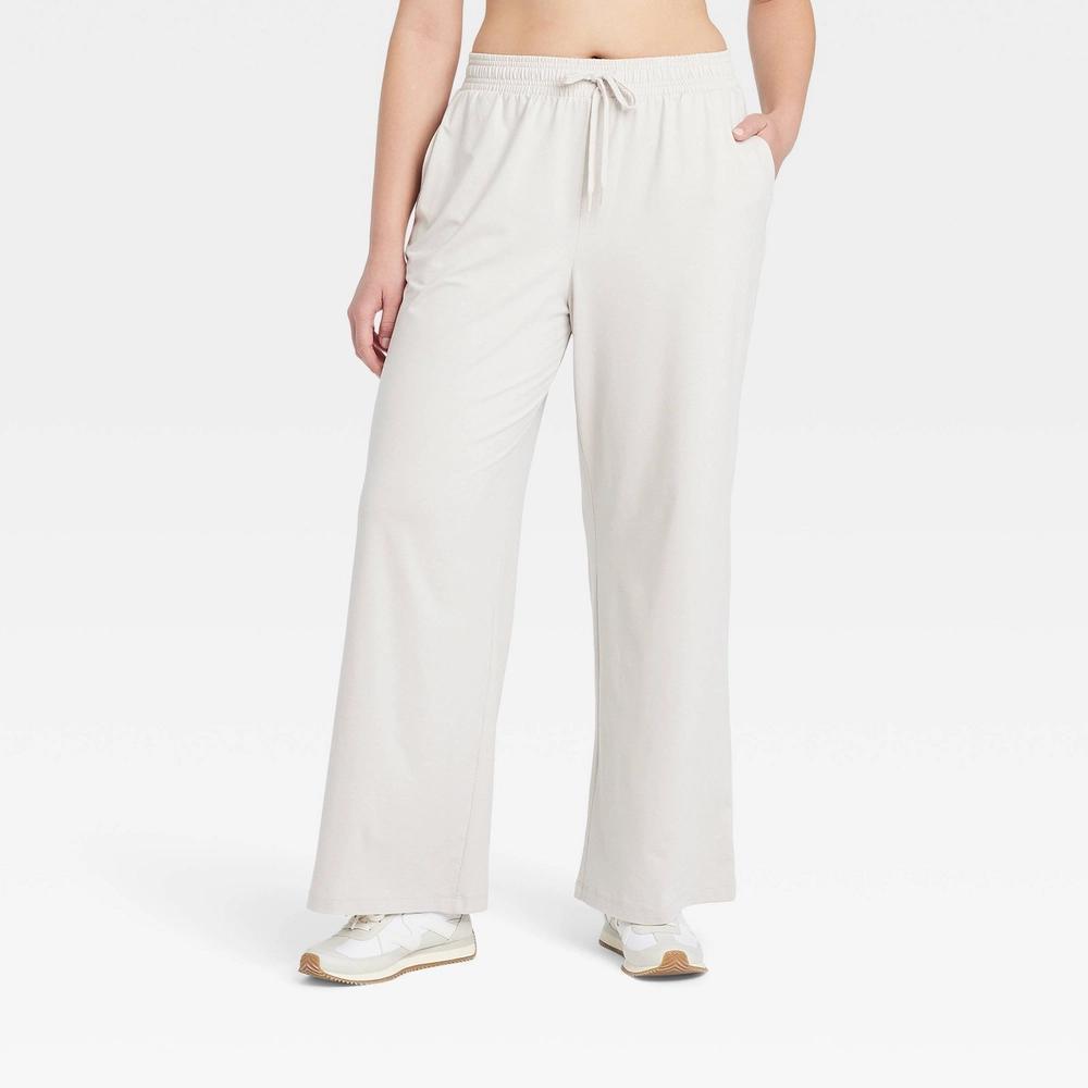 Womens Soft Stretch High-Rise Wide Leg Pants - All In Motion Heathered XL Product Image