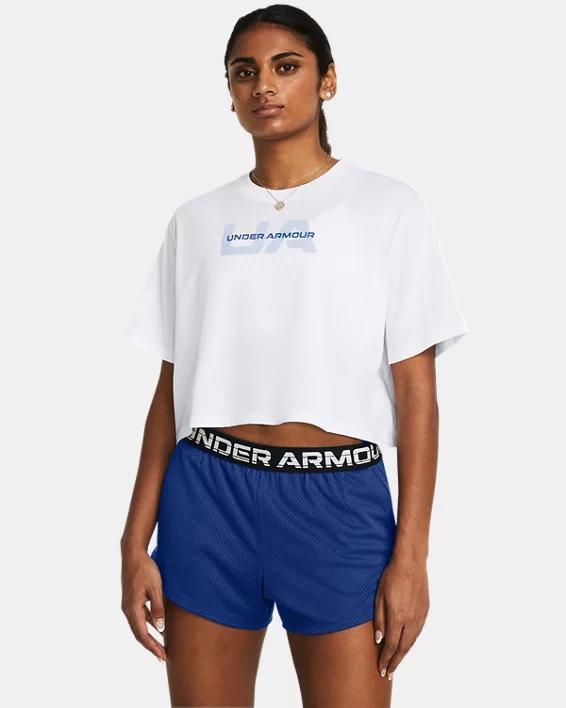 Womens UA Boxy Crop Branded Short Sleeve Product Image