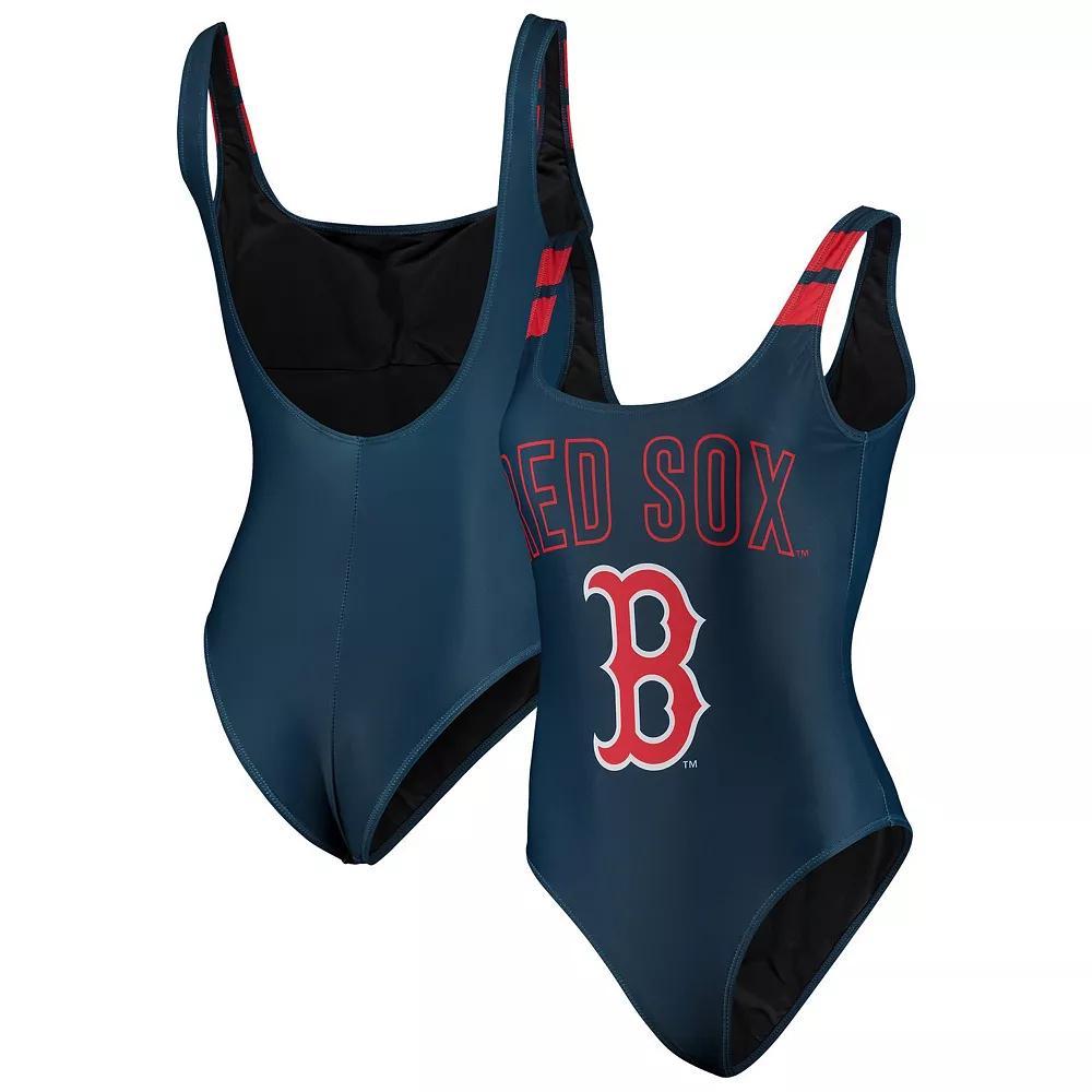 Women's FOCO Navy Boston Red Sox One-Piece Bathing Suit, Size: Small, Blue Product Image