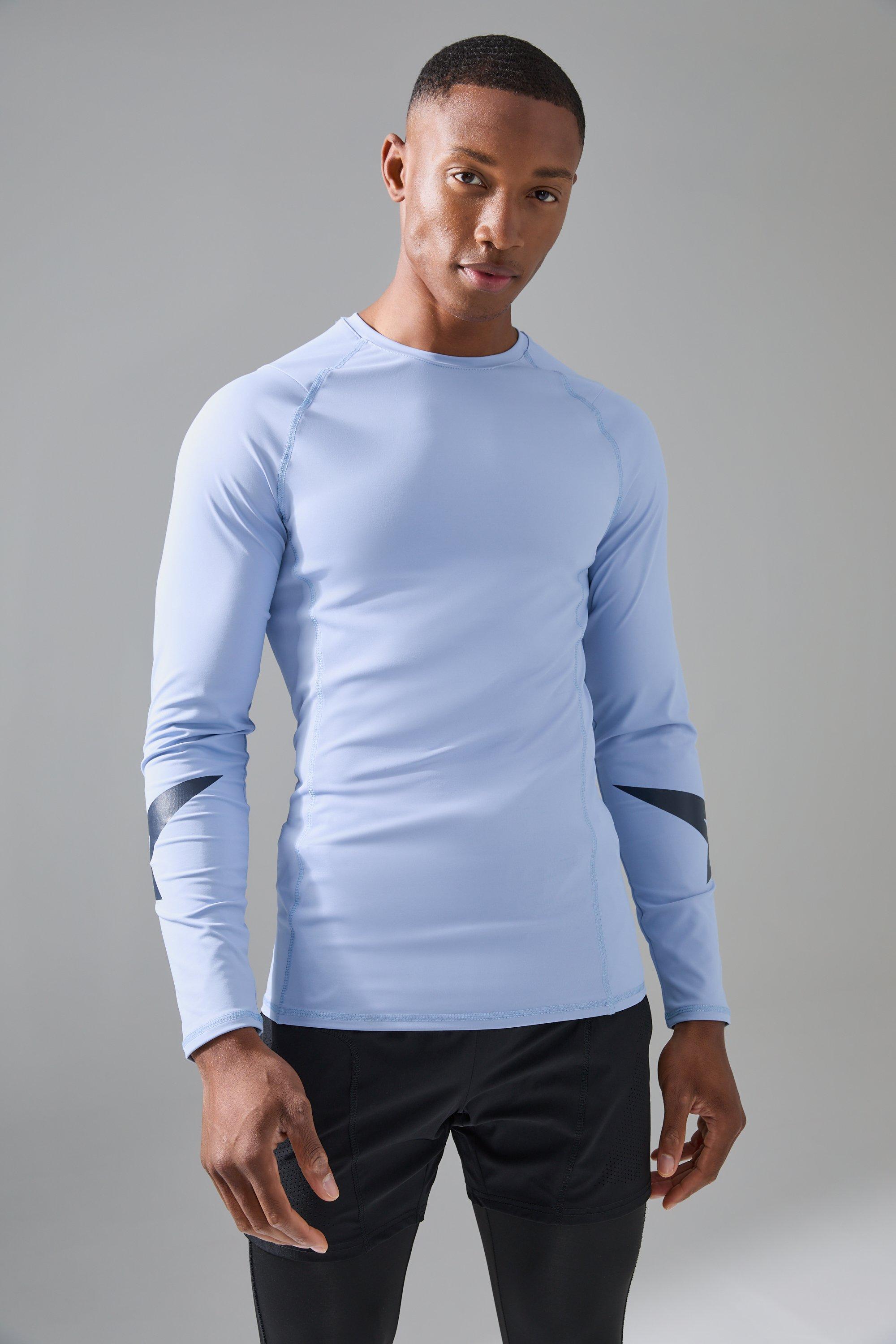 P-Star Active Muscle Fit Base Layer Star Print T-shirt | boohooMAN USA Product Image