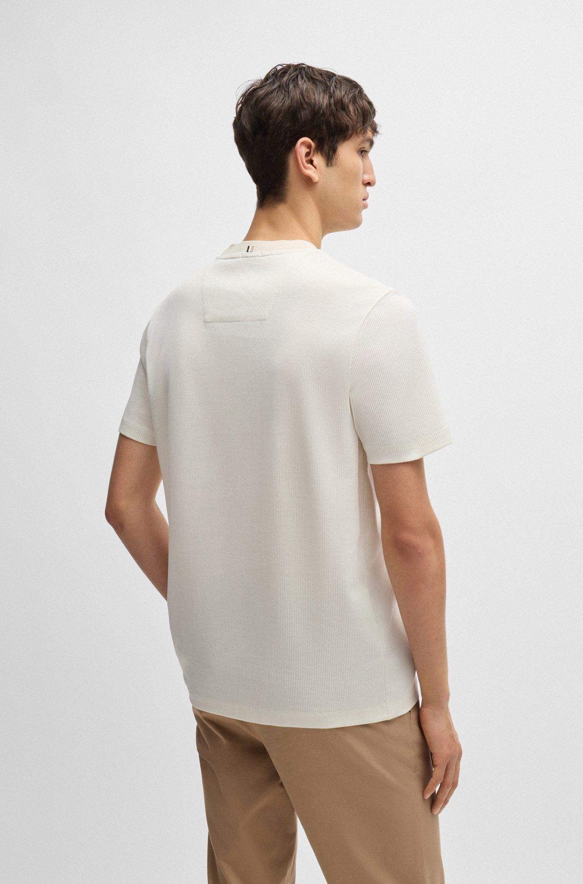 Regular-fit T-shirt in structured cotton Product Image