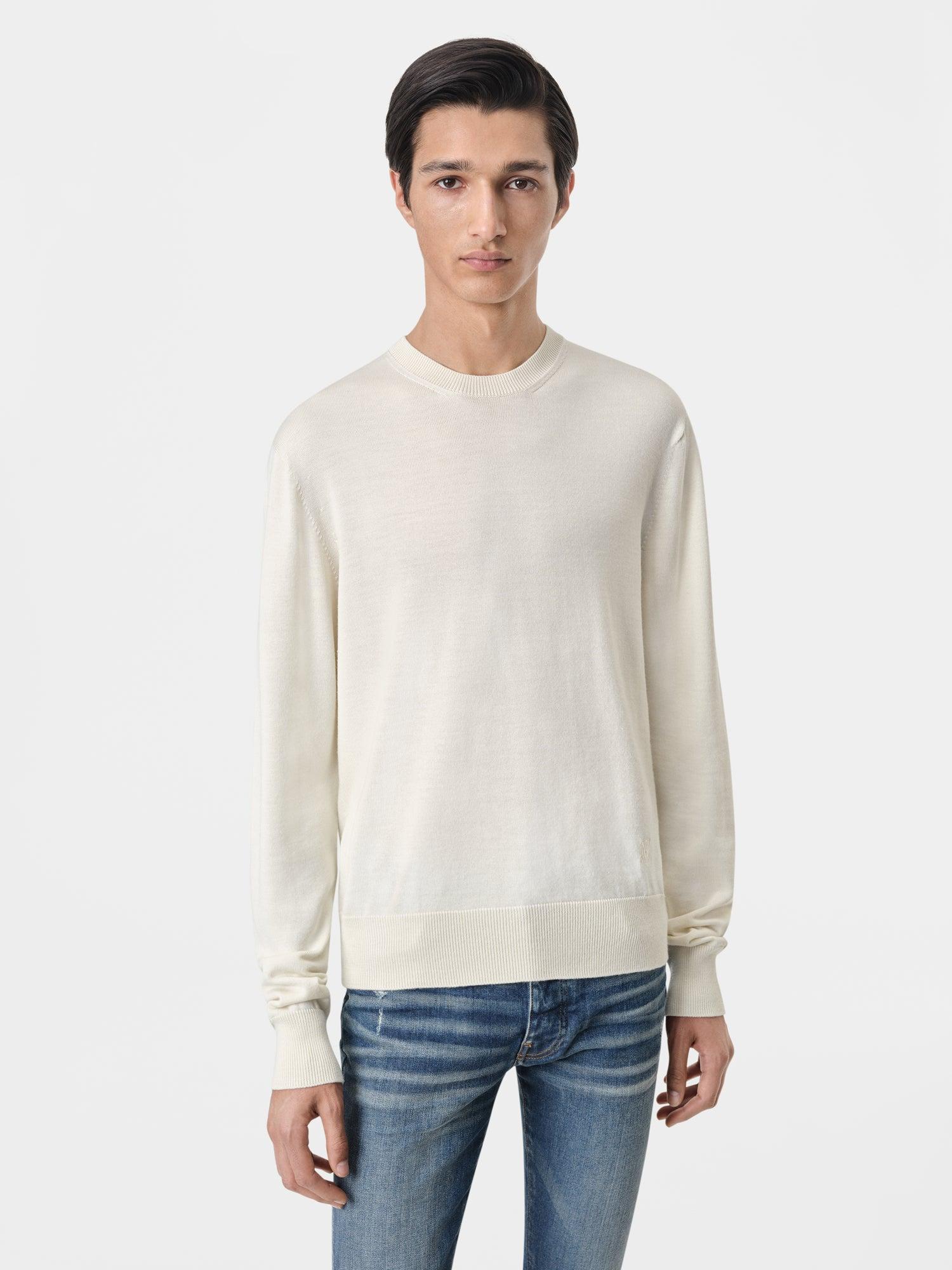 LONG SLEEVE CREW-ALABASTER Male Product Image