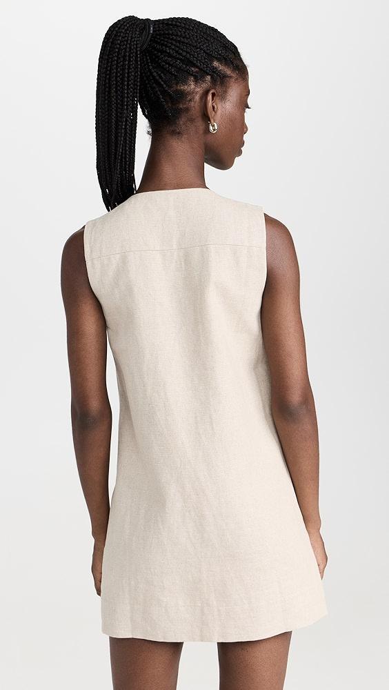 English Factory Linen Lace Up Front Dress | Shopbop Product Image