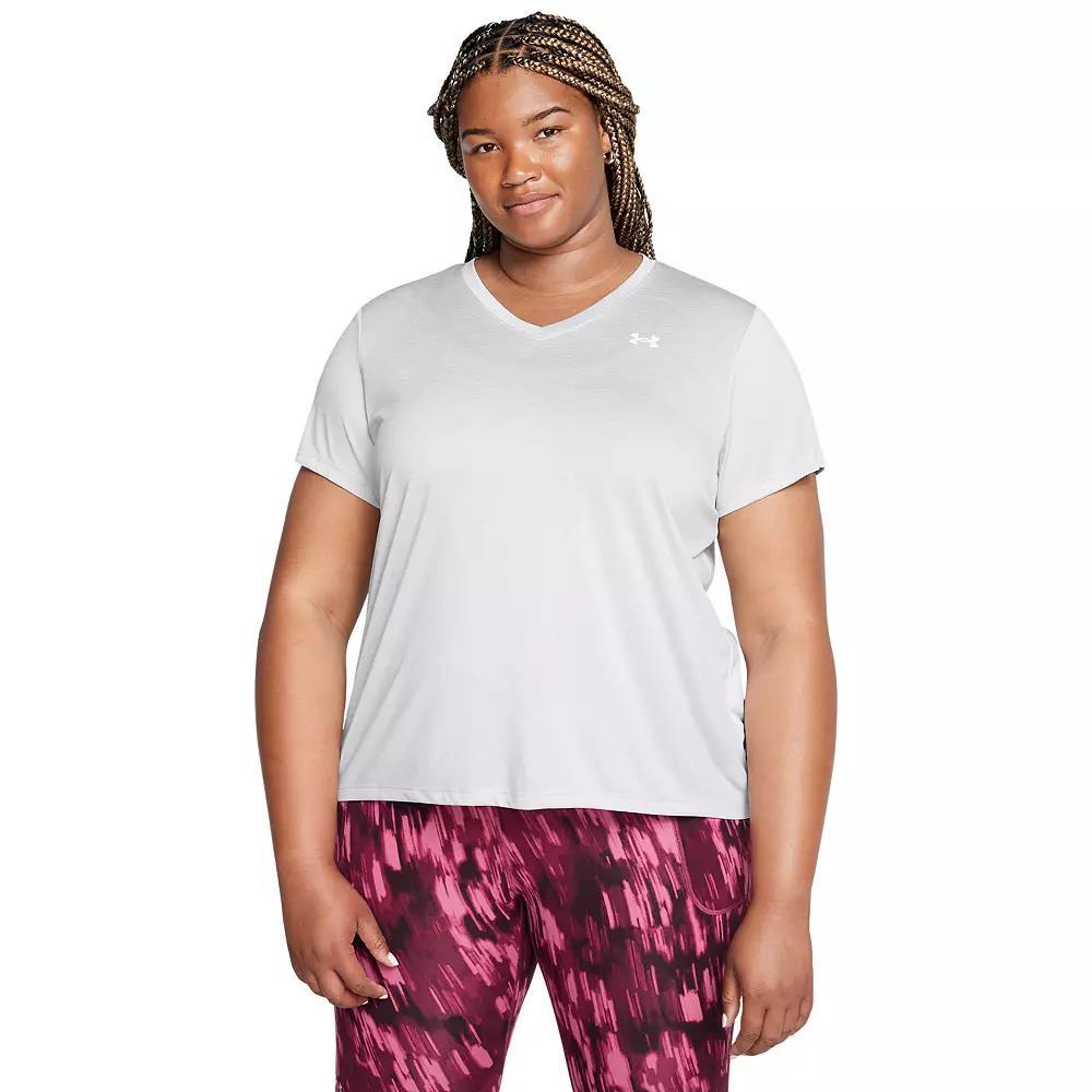 Plus Size Under Armour Tech™ Twist V-Neck Short Sleeve Tee, Women's, Size: 3XL, Halo Gray Product Image