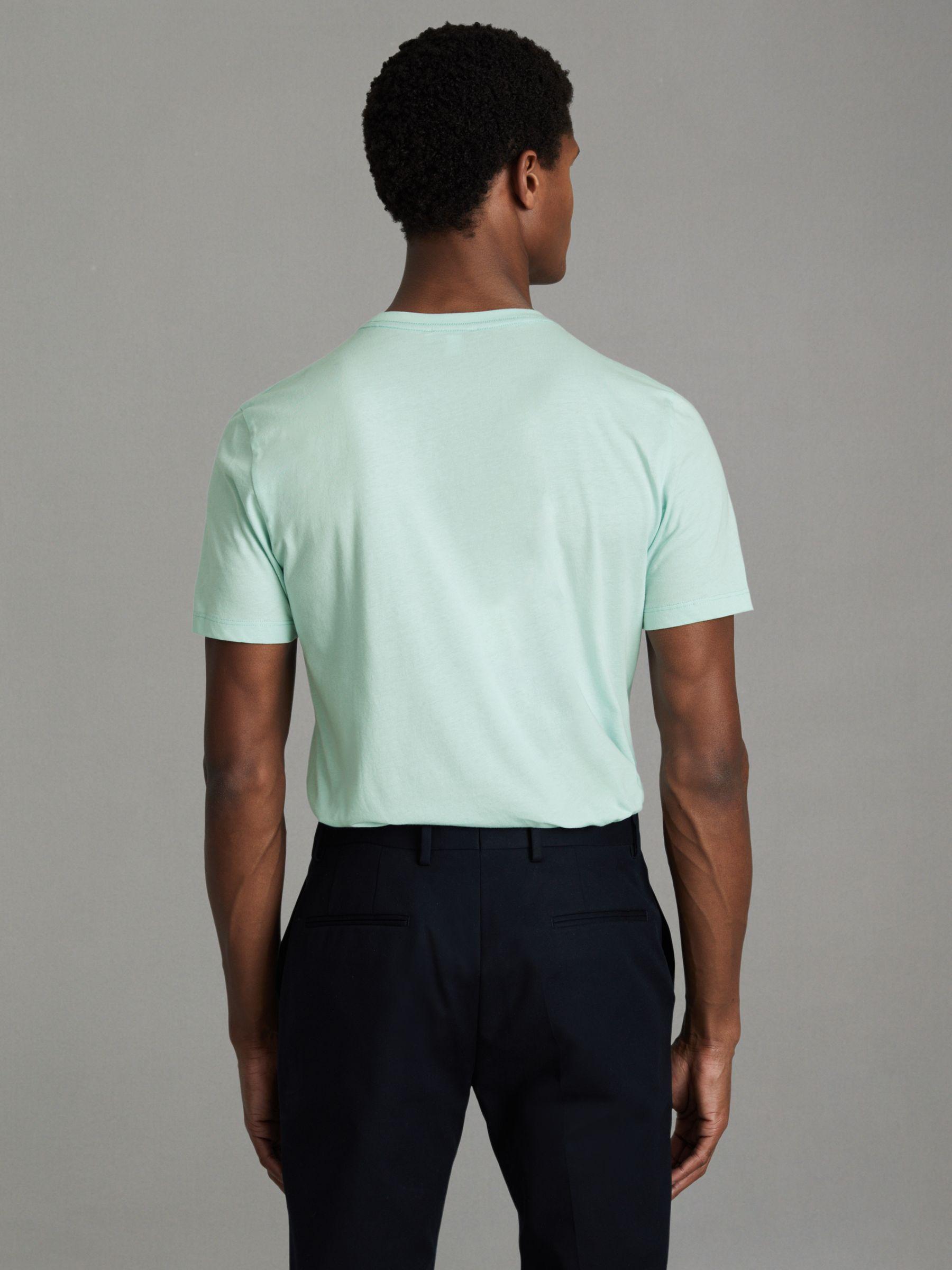 Cotton Crew Neck T-Shirt in Mint Product Image