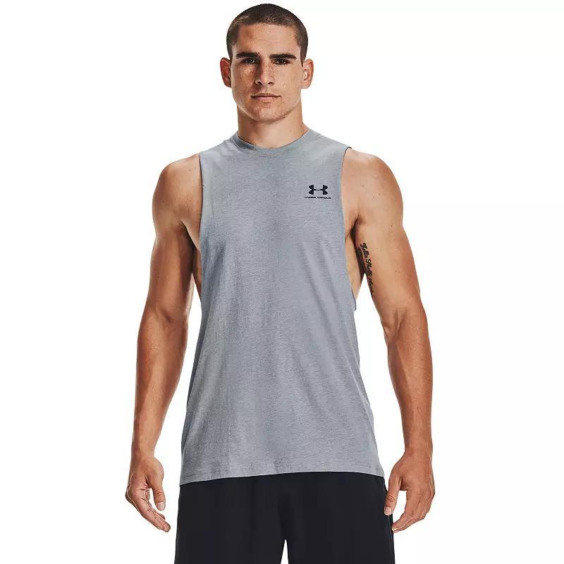 Men's Under Armour Left Chest Cut-Off Tank, Size: XXL, Brown Product Image