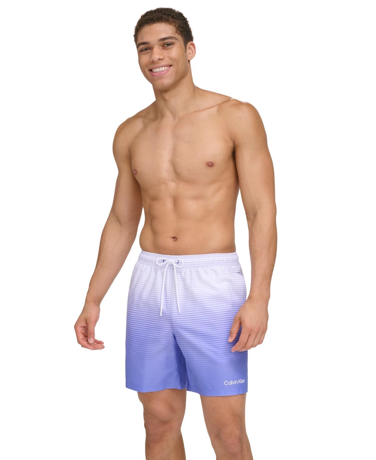 Calvin Klein Mens Gradient Striped 7 Volley Swim Trunks Product Image