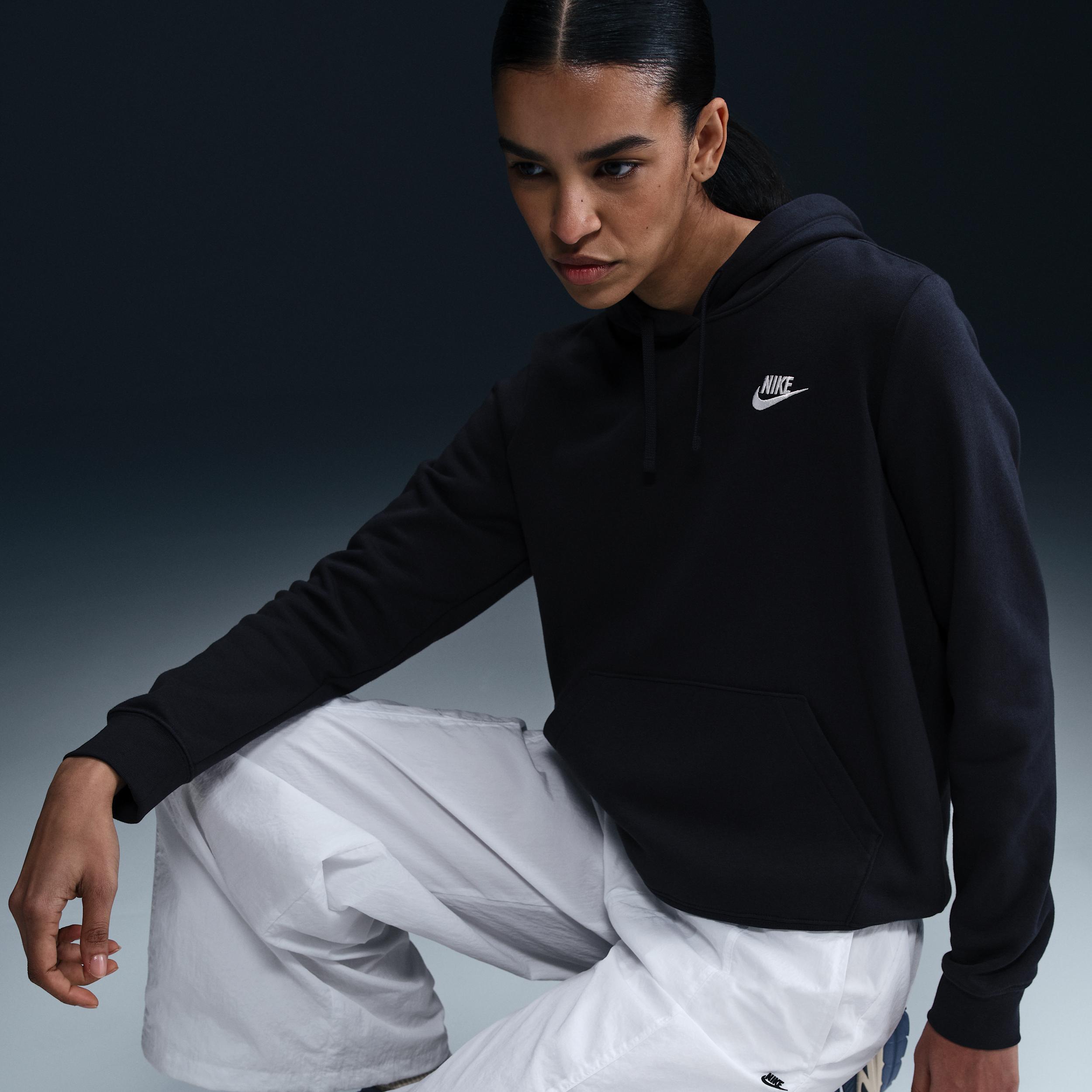 Nike Womens Sportswear Logo Club Fleece Pullover Hoodie Product Image